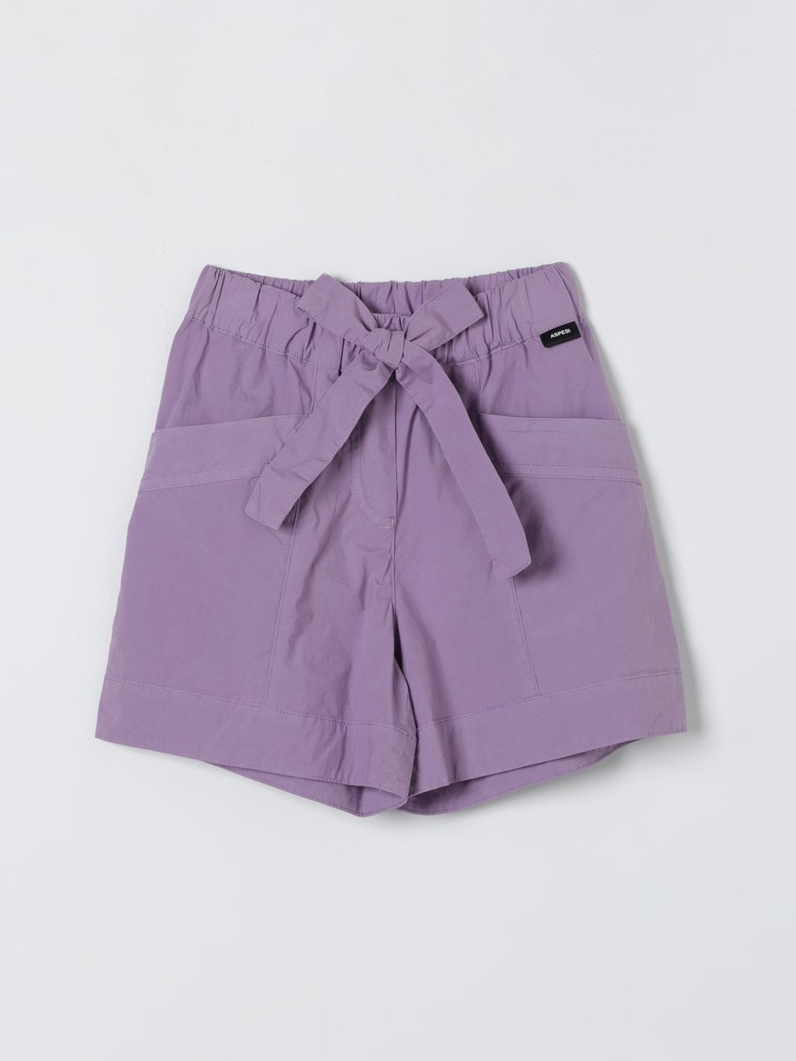 Shop Aspesi Short  Kids Color Lilac