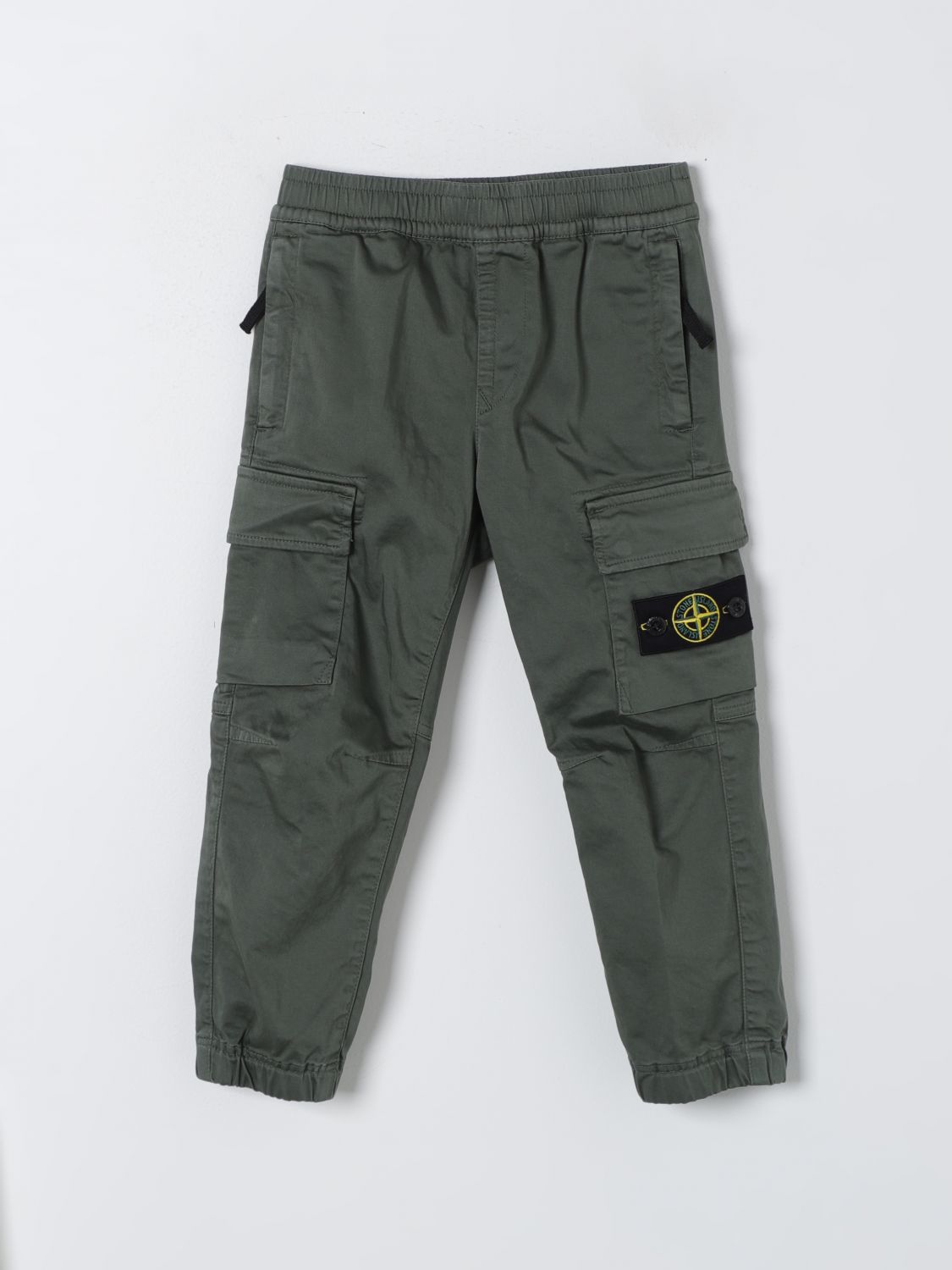 Shop Stone Island Junior Pants  Kids Color Military