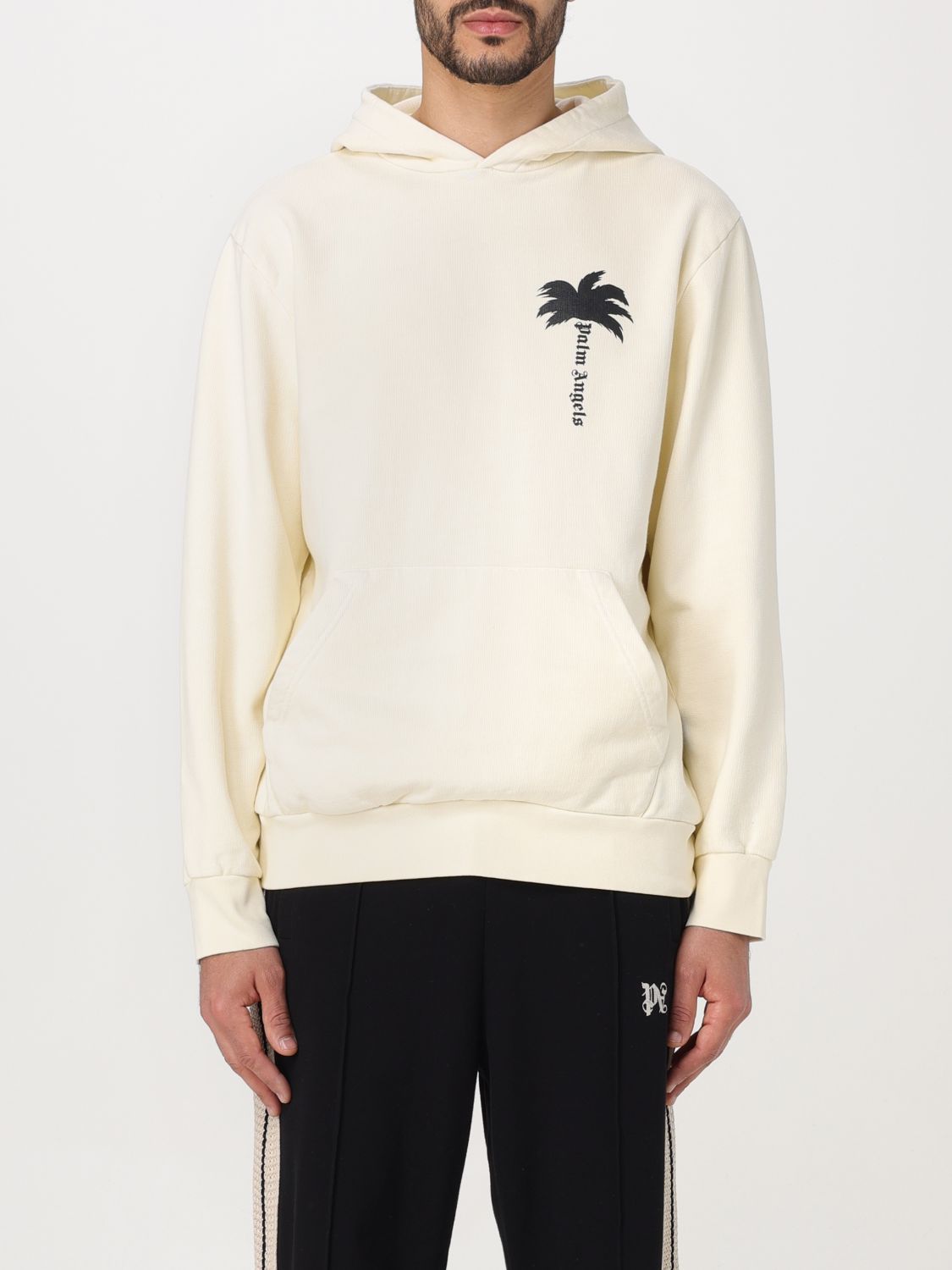 Shop Palm Angels Sweatshirt  Men Color White