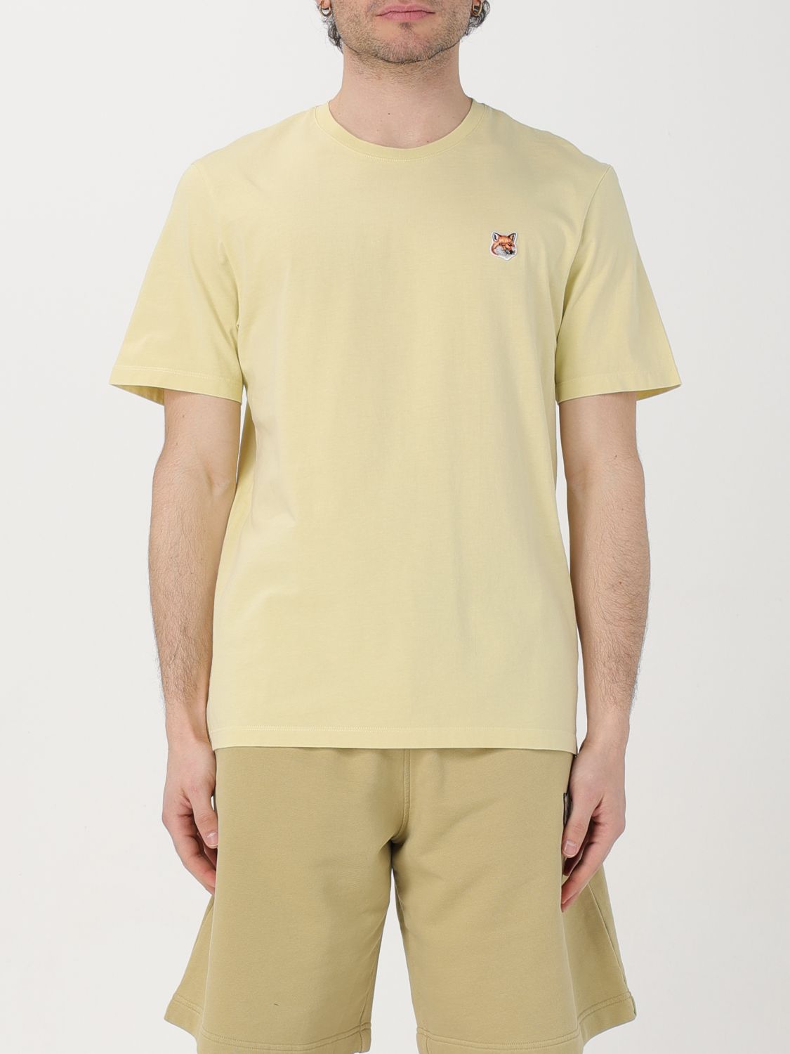 Shop Maison Kitsuné T-shirt  Men Color Yellow