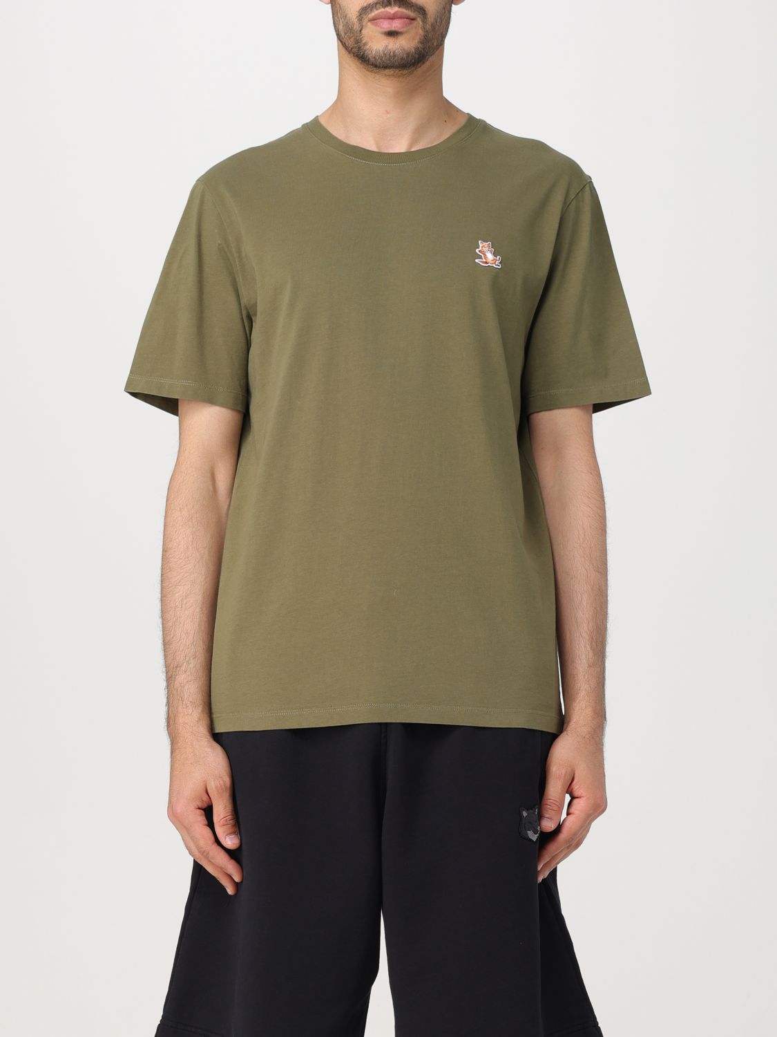 Shop Maison Kitsuné T-shirt  Men Color Military