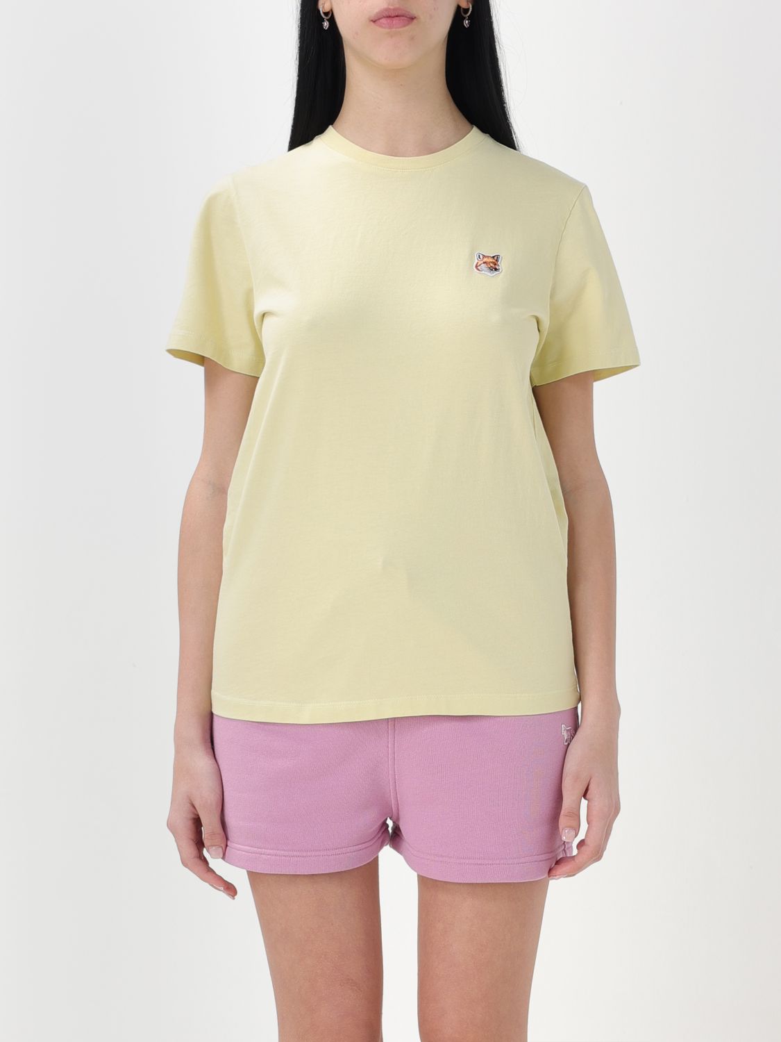Shop Maison Kitsuné T-shirt  Woman Color Yellow In 黄色