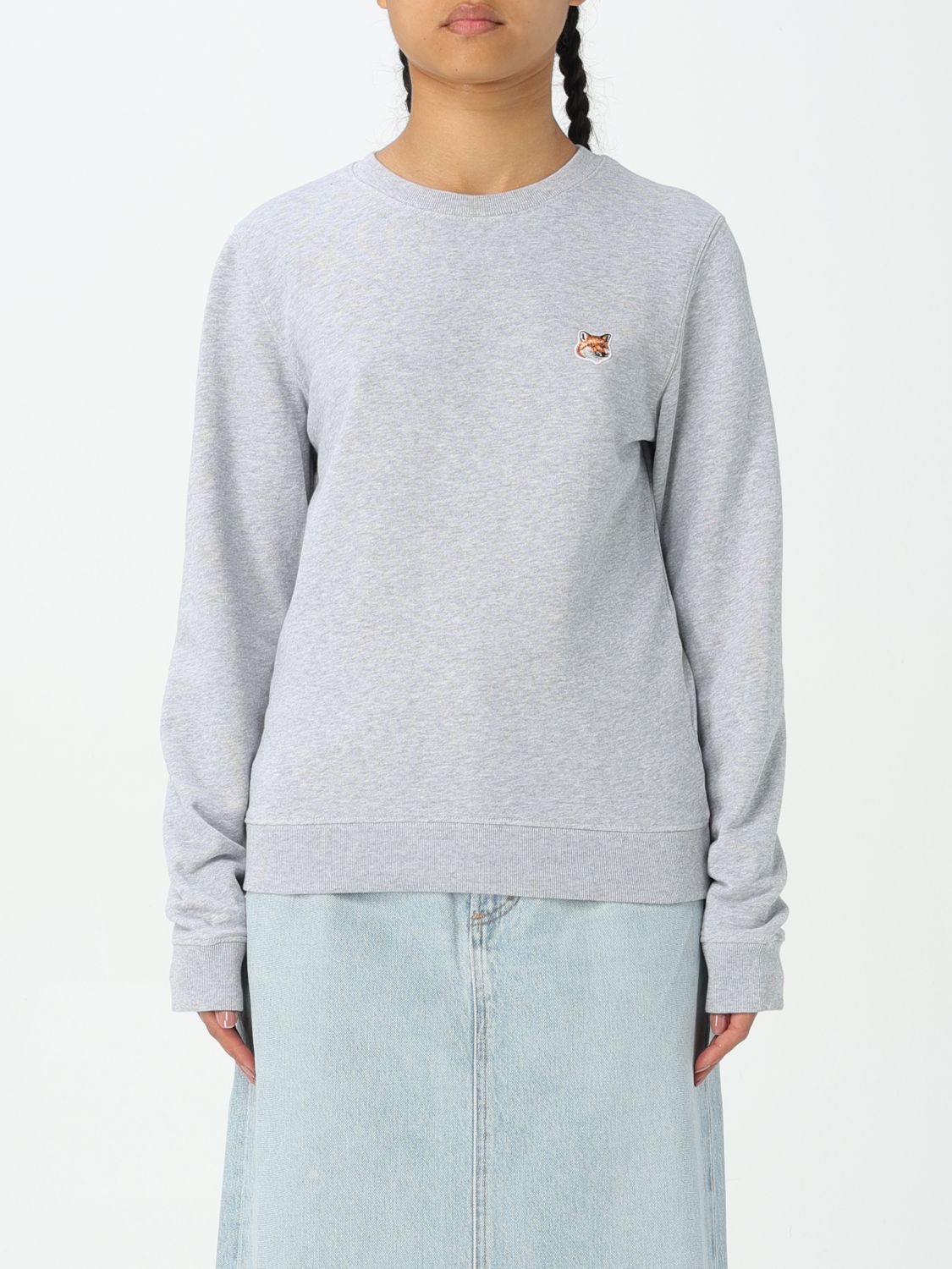 Shop Maison Kitsuné Sweatshirt  Woman Color Grey