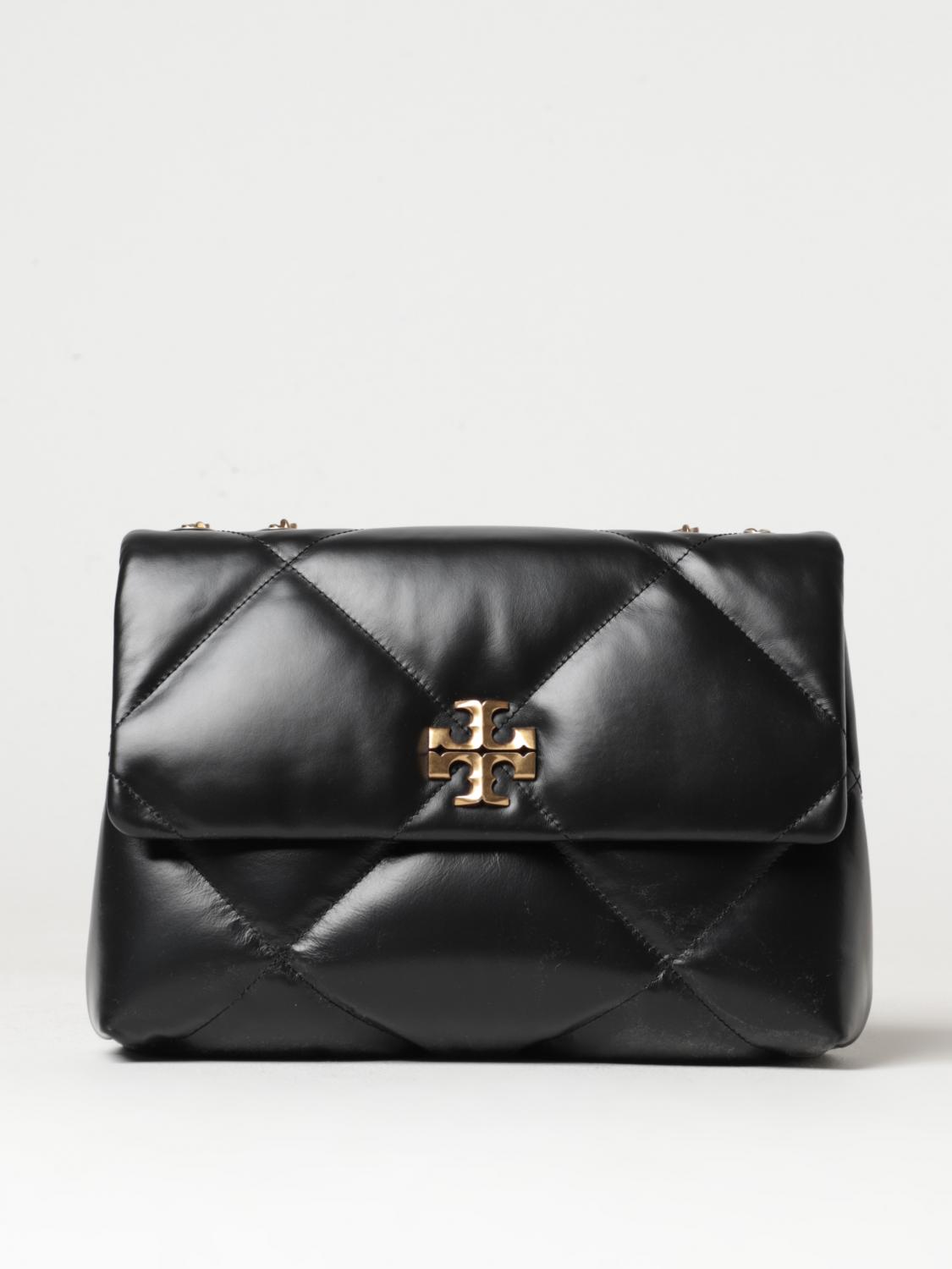 Tory Burch Kira Double Strap Black Leather Bag In Black