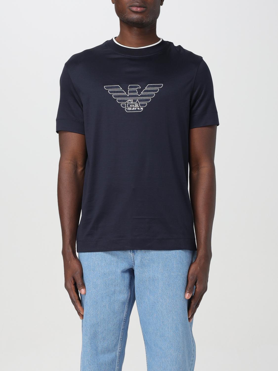 Shop Emporio Armani T-shirt  Men Color Blue