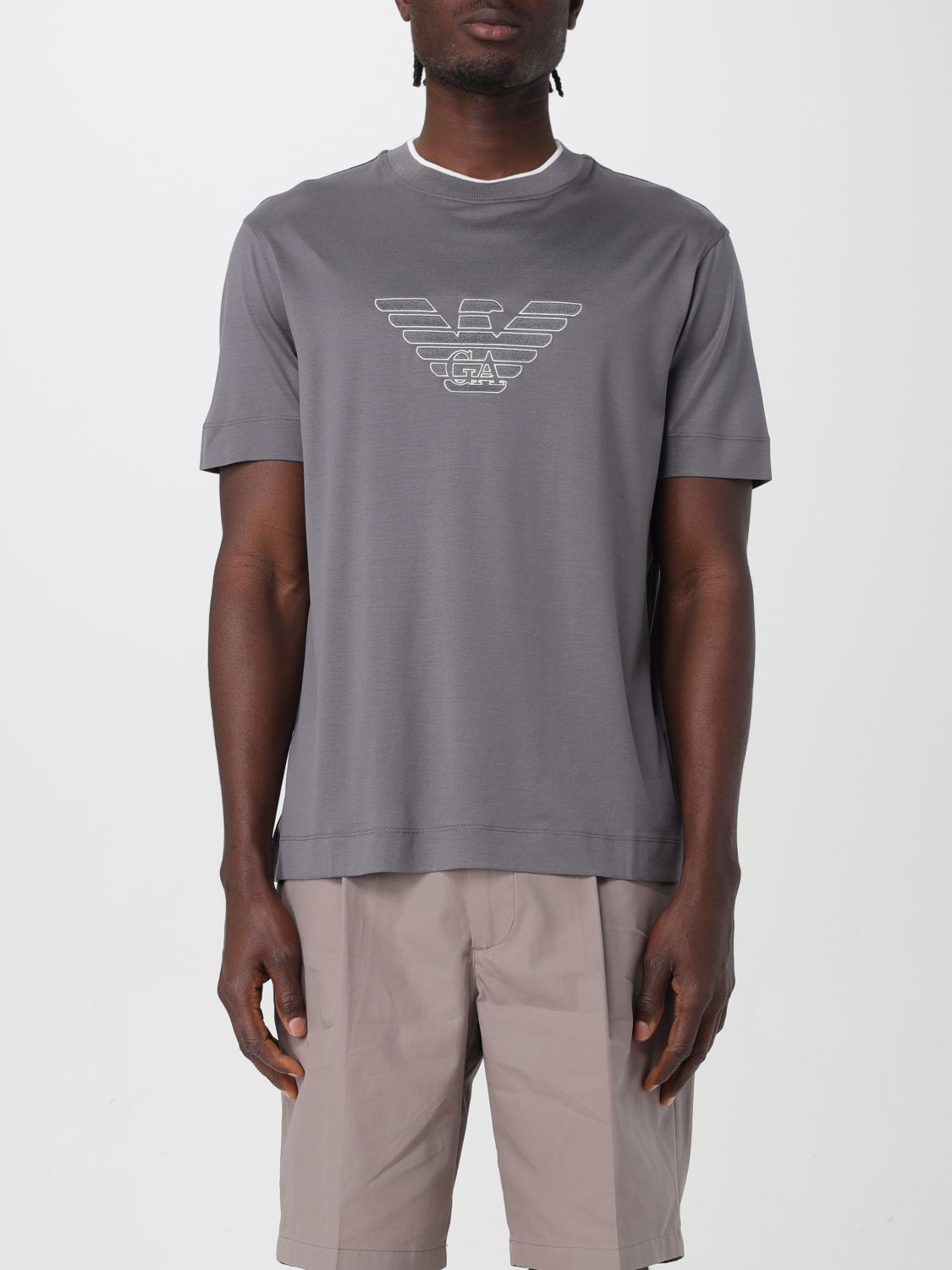 Shop Emporio Armani T-shirt  Men Color Grey 1