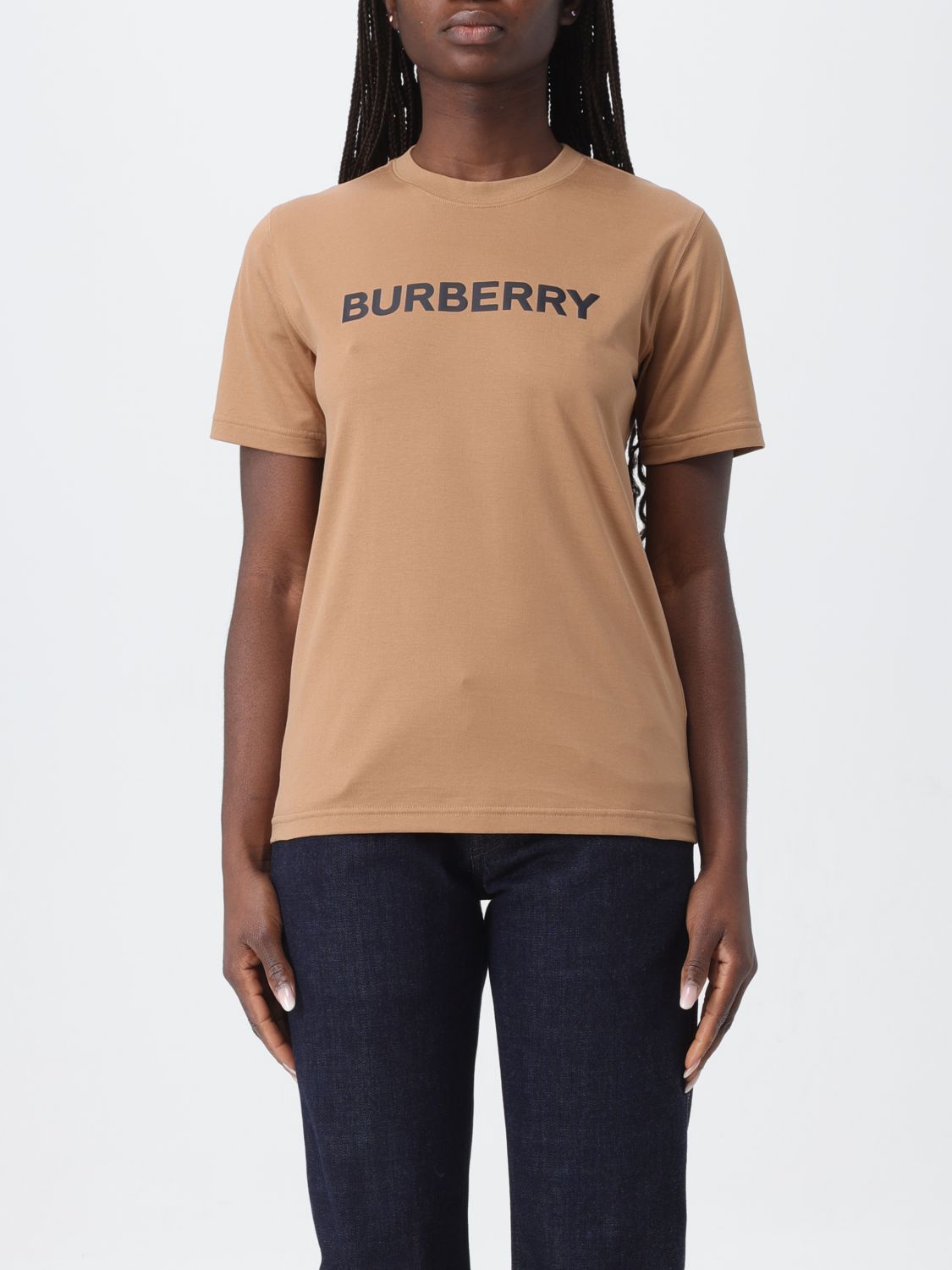 Shop Burberry T-shirt  Woman Color Brown