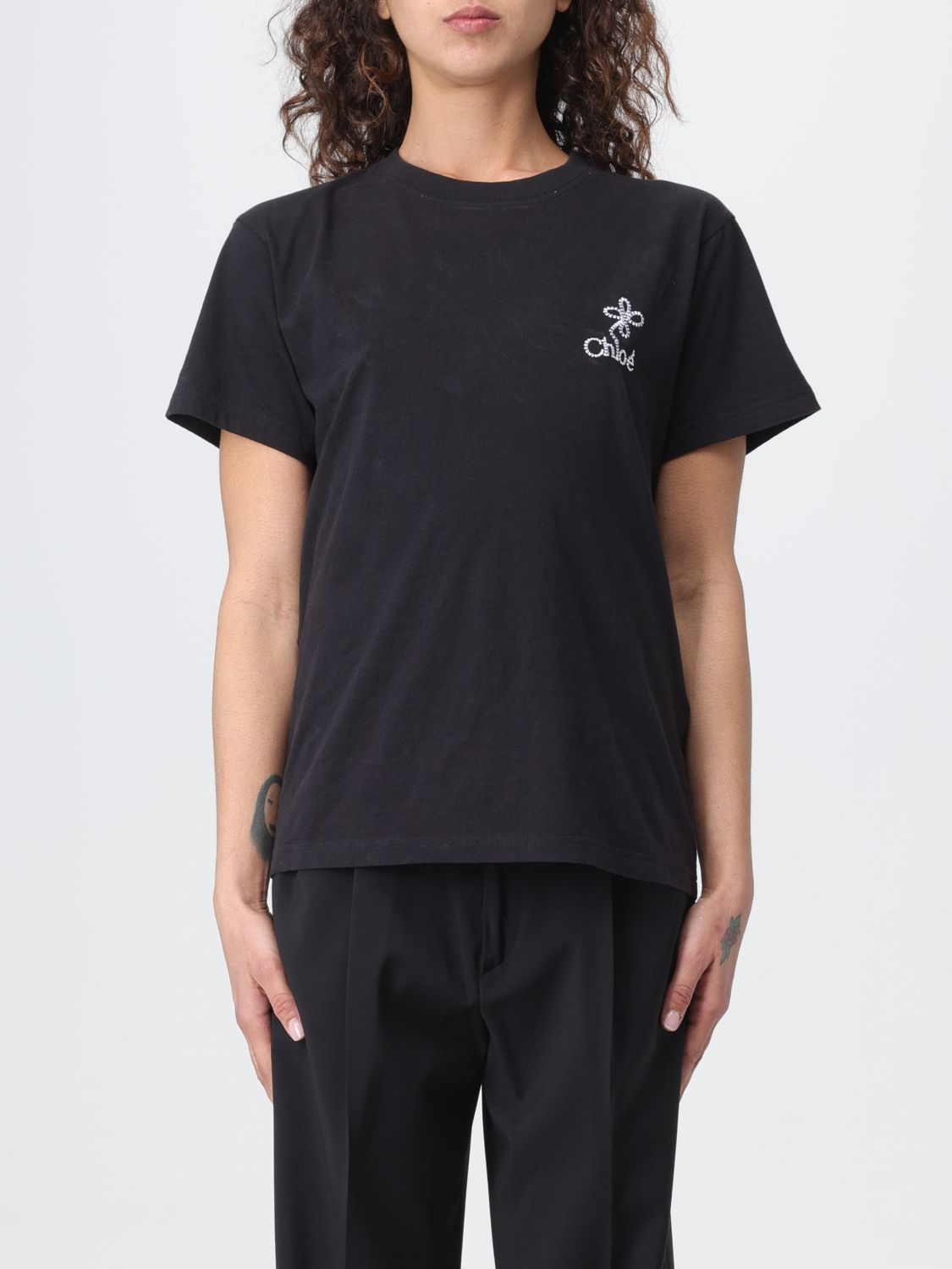 Shop Chloé T-shirt  Woman Color Black