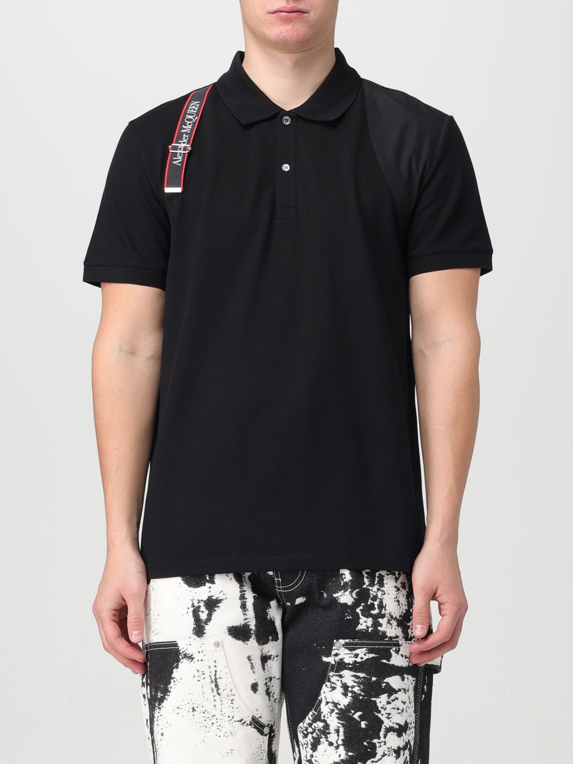 Shop Alexander Mcqueen Polo Shirt  Men Color Black
