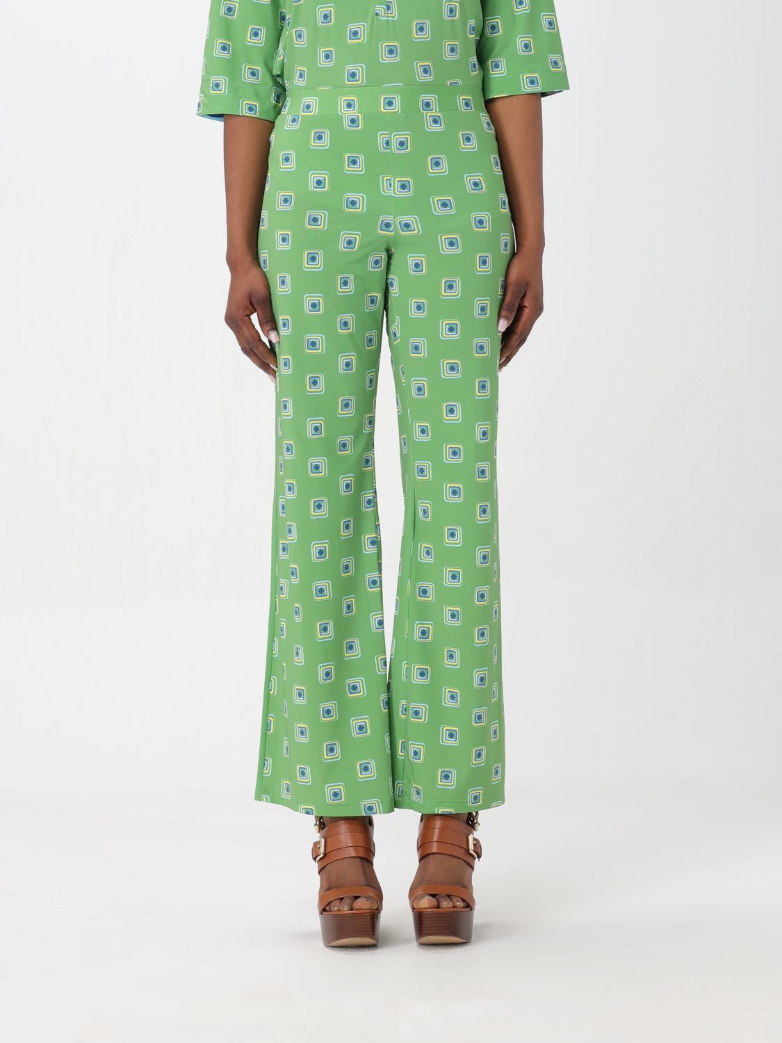 Shop Maliparmi Pants  Woman Color Green