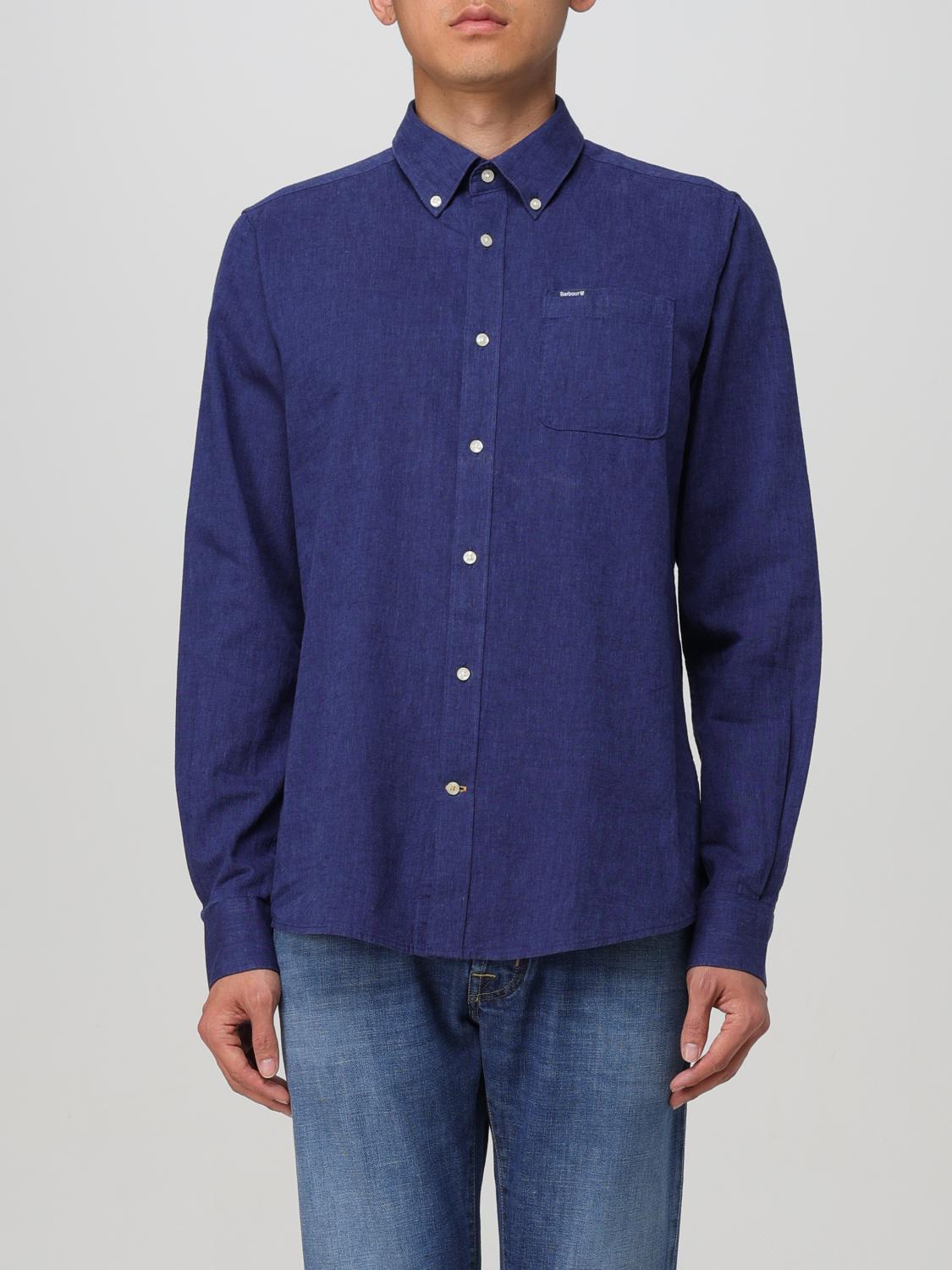 Shop Barbour Shirt  Men Color Blue 1