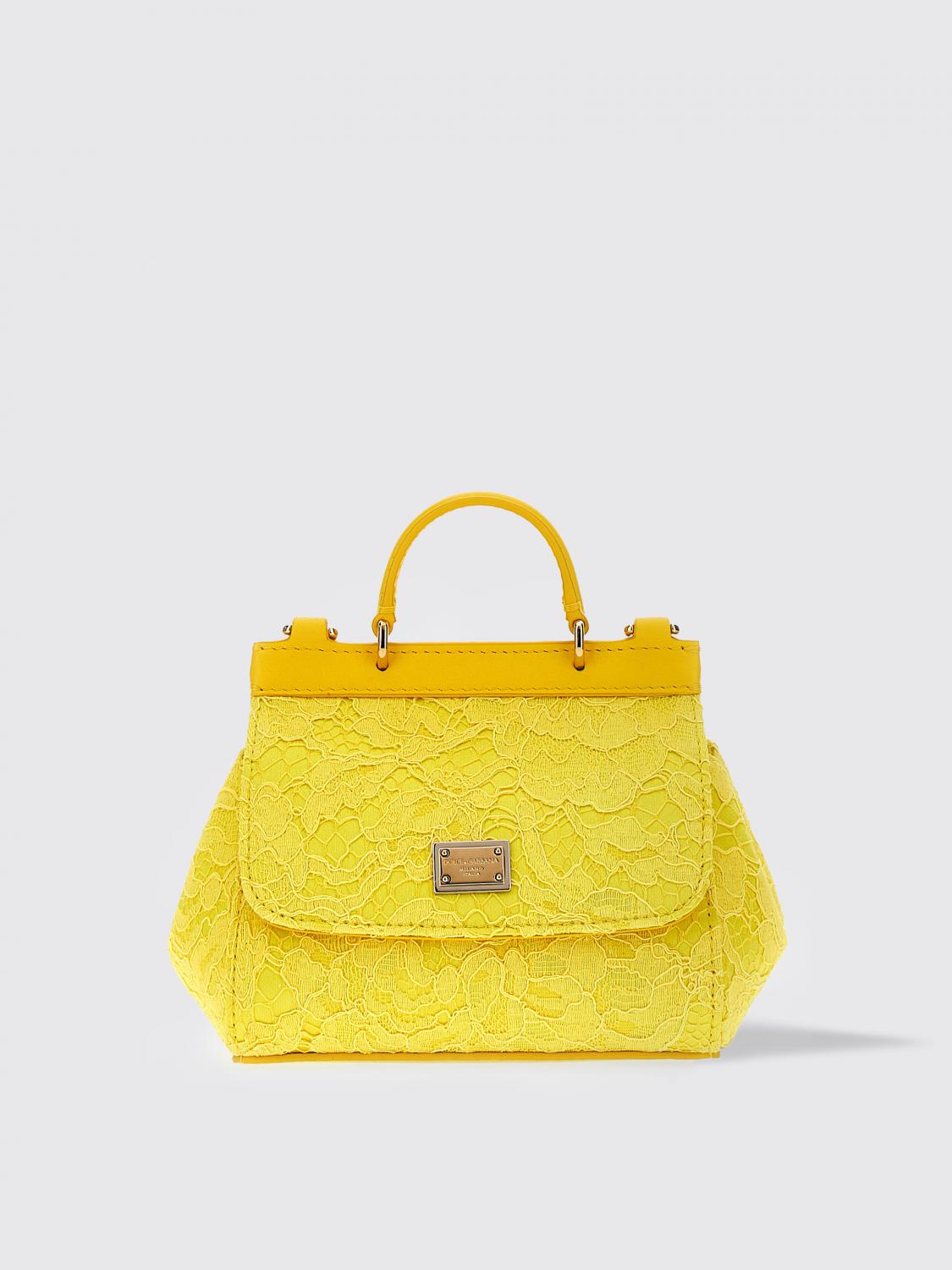 Dolce & Gabbana Corded-lace Satin Tote Bag In 黄色