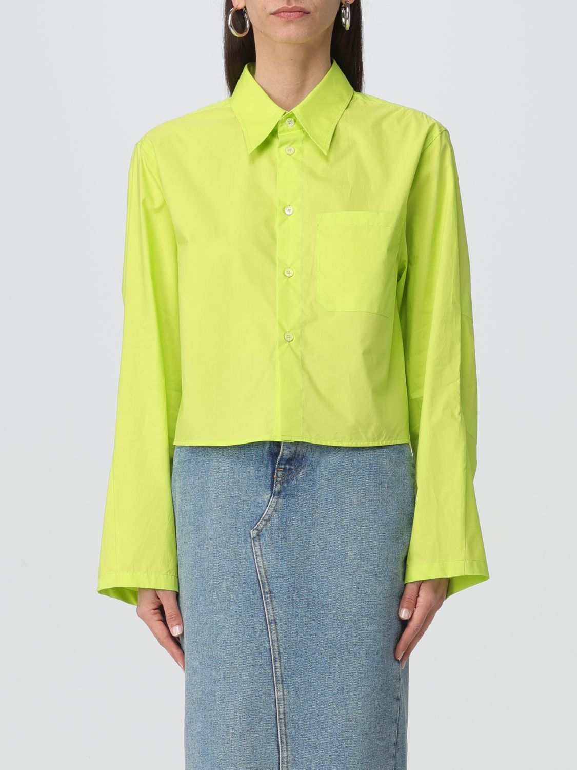 Shop Mm6 Maison Margiela Shirt  Woman Color Green