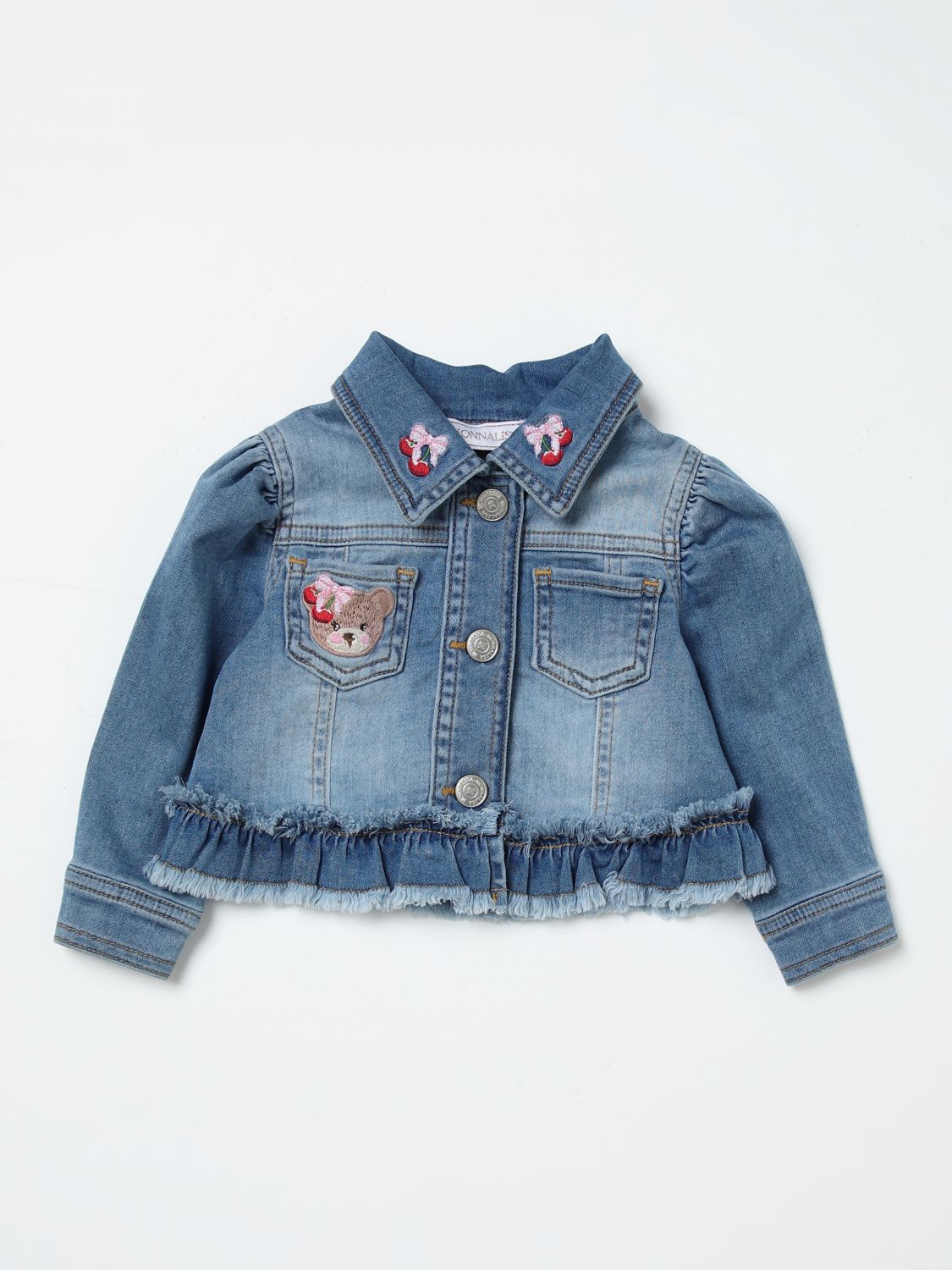 Shop Monnalisa Jacket  Kids Color Denim