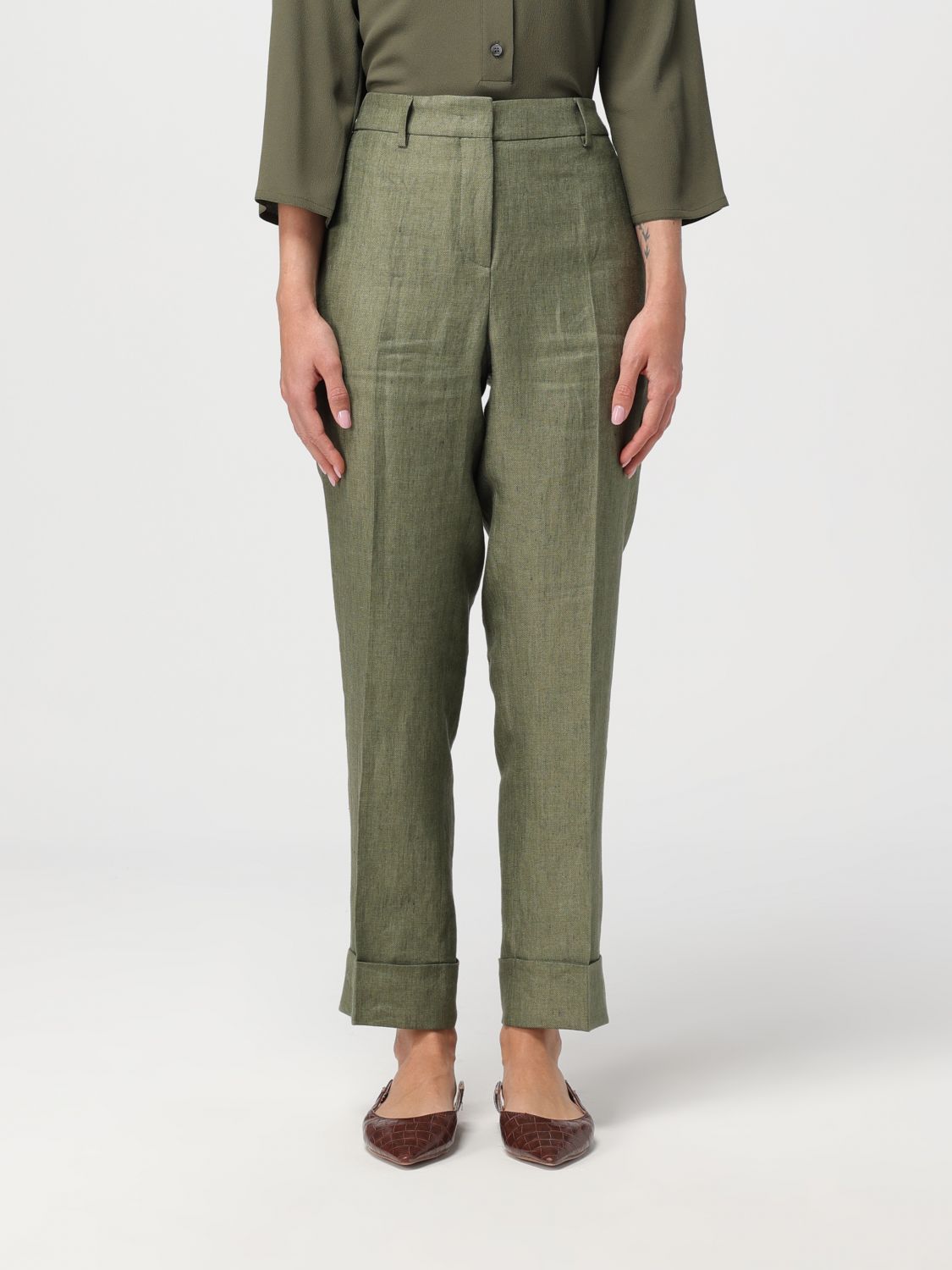 Shop Slowear Pants  Woman Color Green