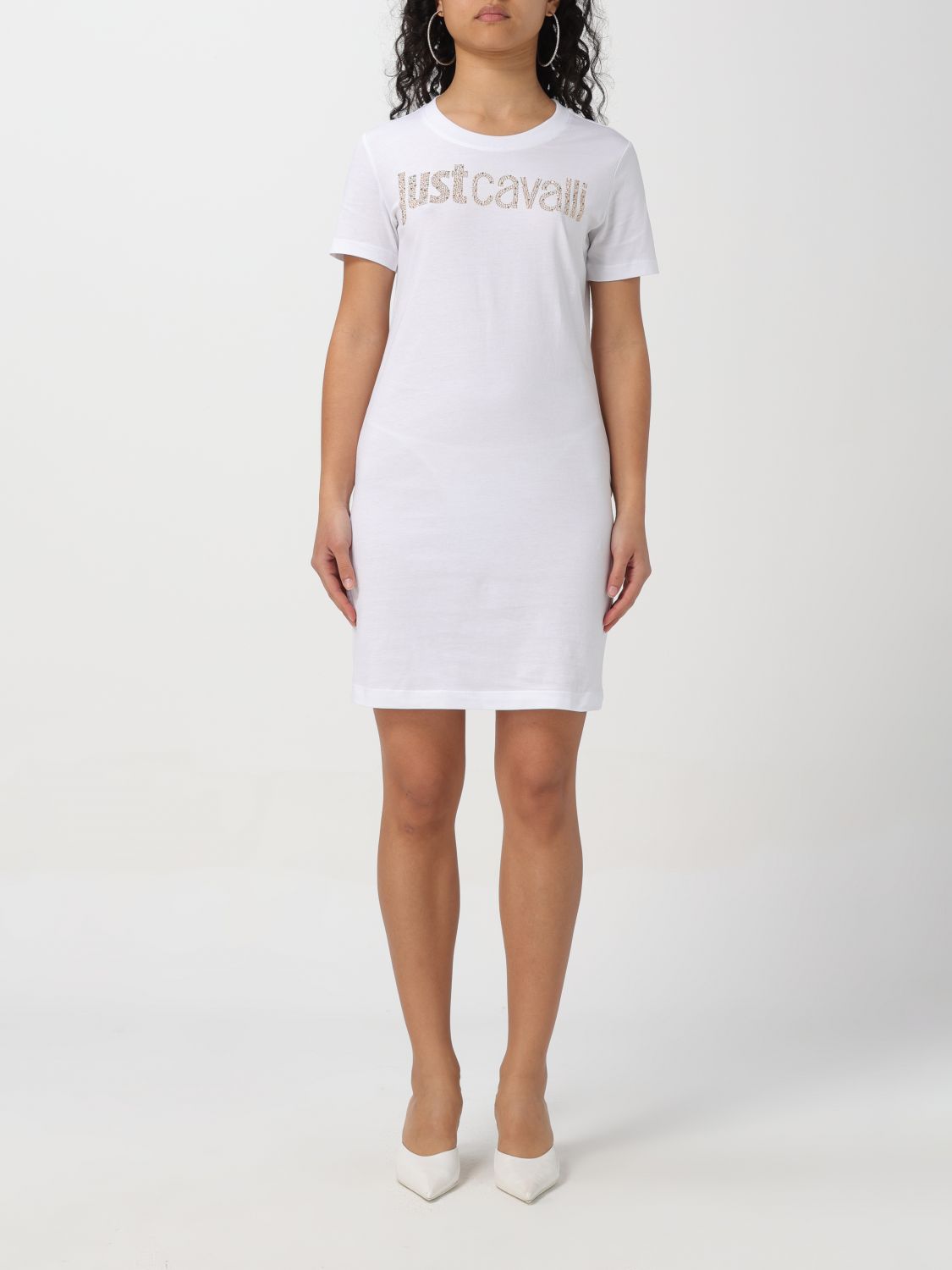 Shop Just Cavalli Dress  Woman Color White