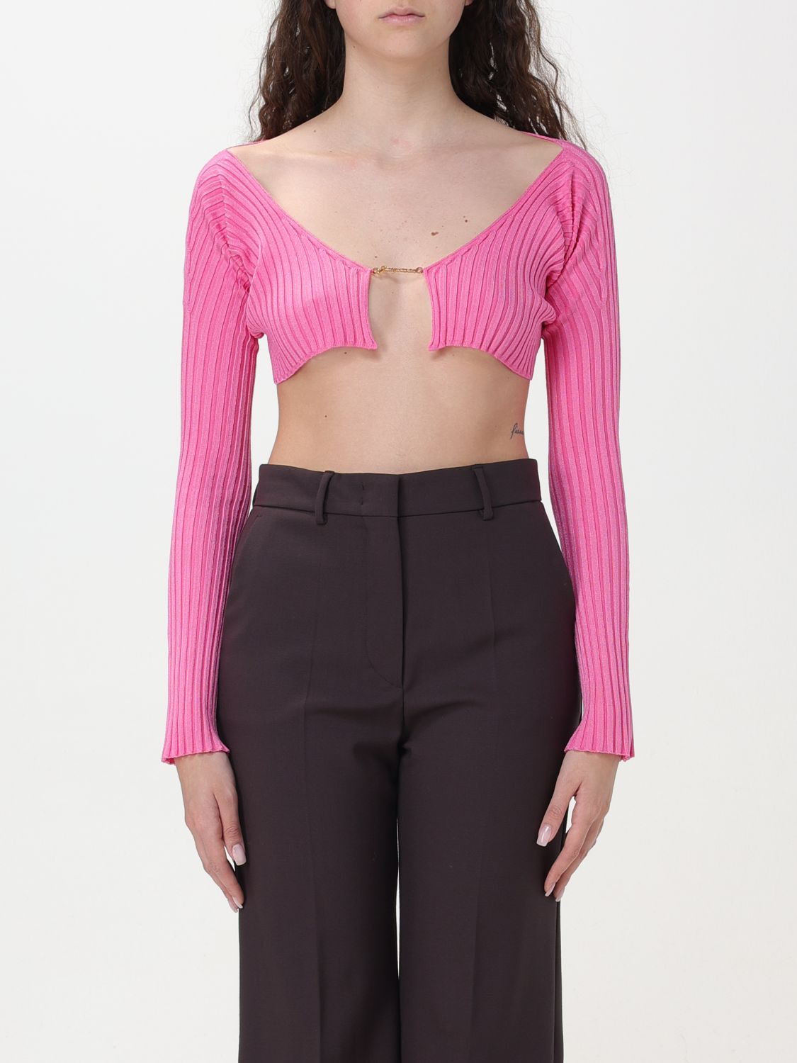 Shop Jacquemus Sweater  Woman Color Fuchsia