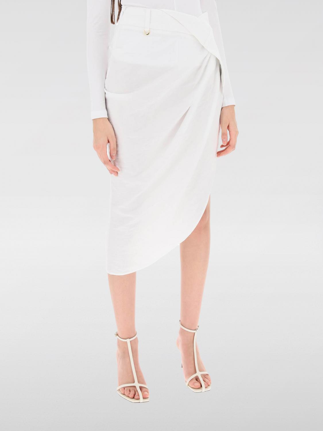 Shop Jacquemus Skirt  Woman Color White In 白色