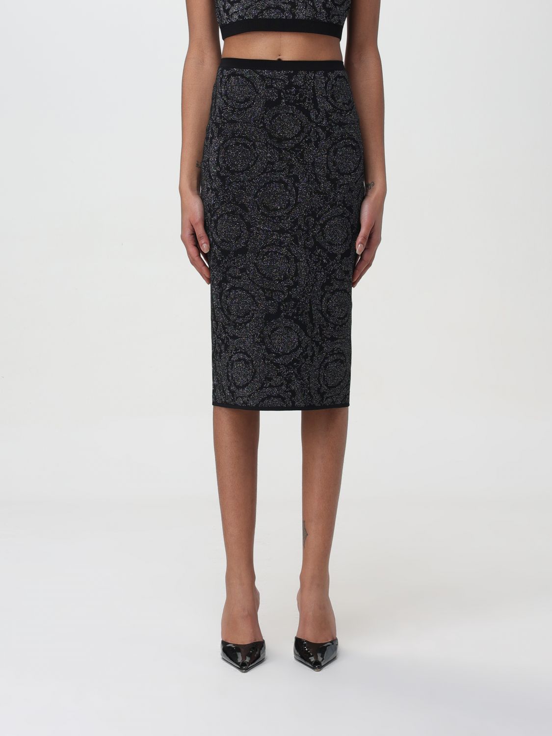 Shop Versace Skirt  Woman Color Black