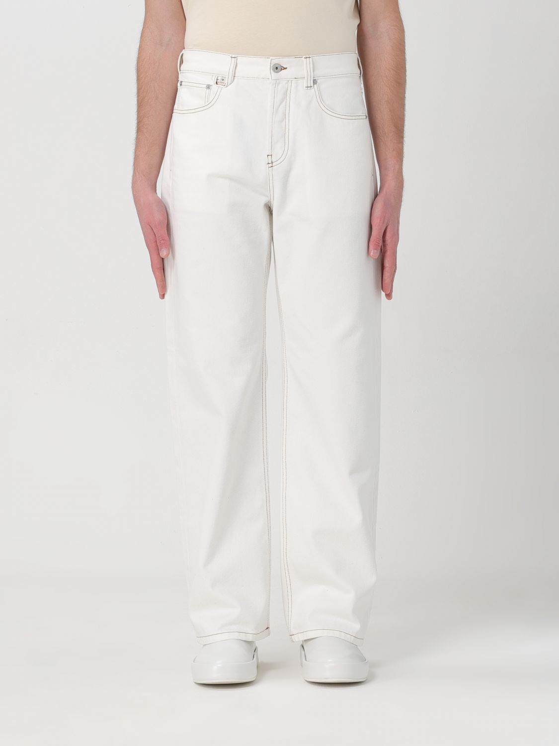 Shop Jacquemus Jeans  Men Color White