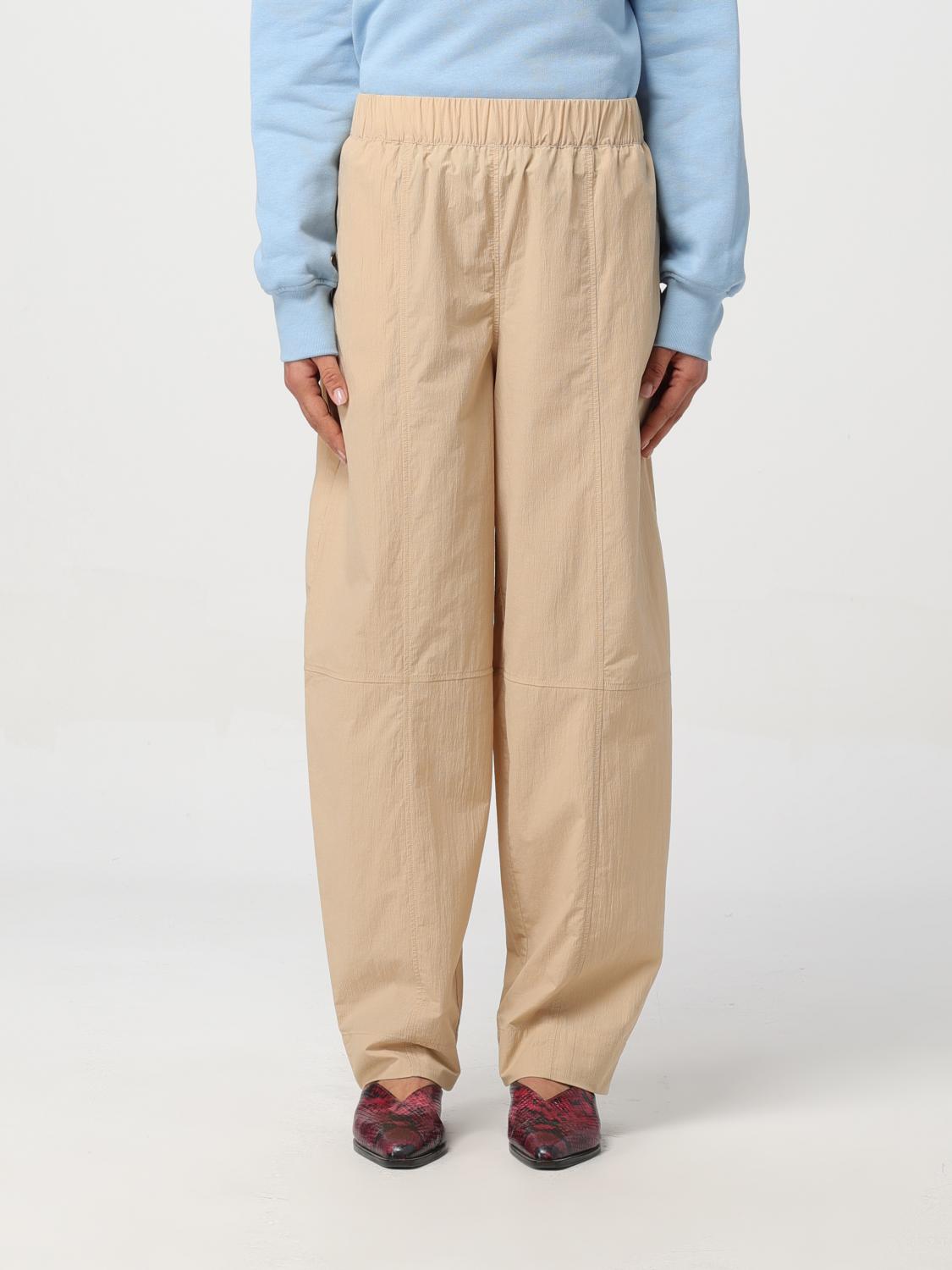 Trousers GANNI Woman colour Beige