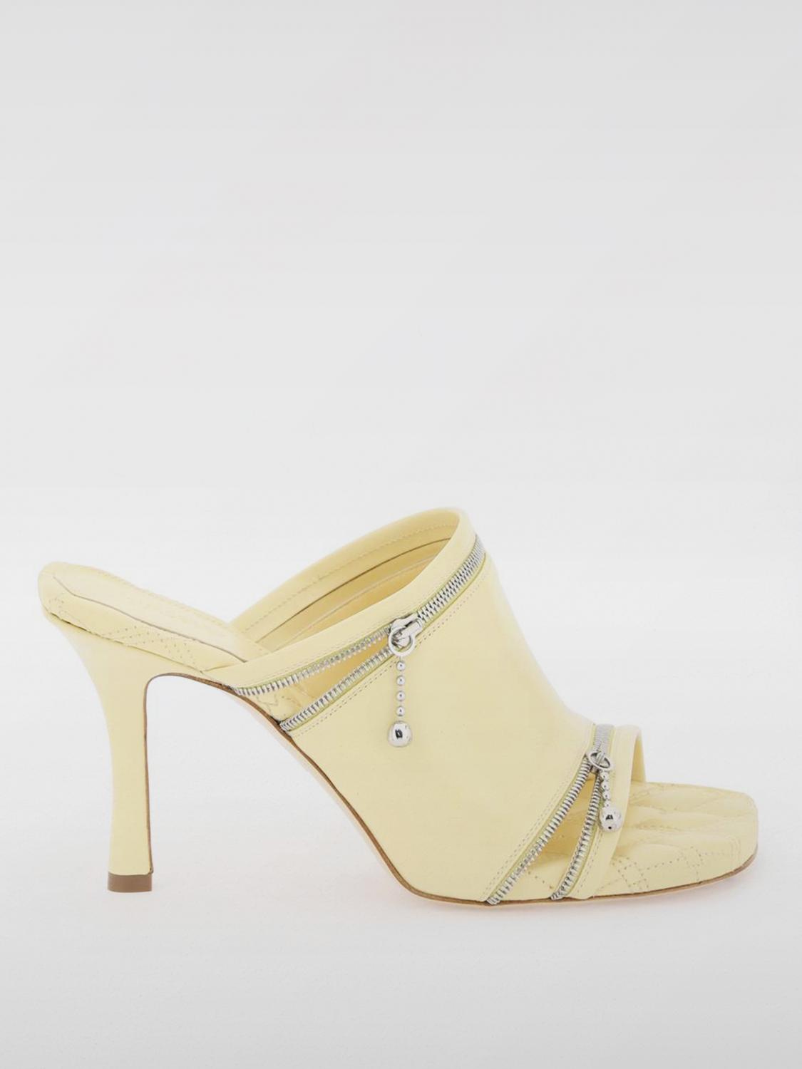 Shop Burberry Heeled Sandals  Woman Color Yellow In 黄色