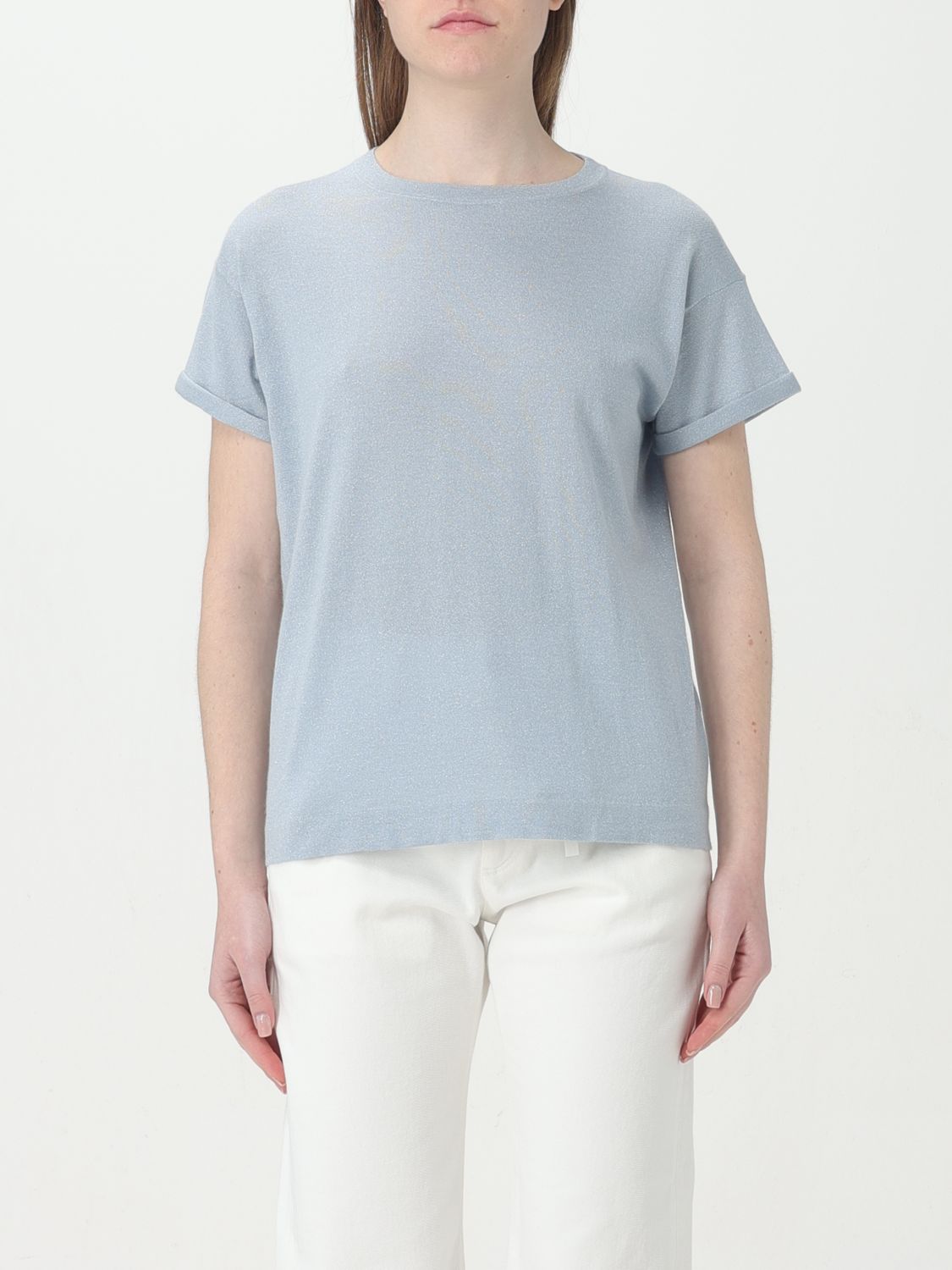 Shop Brunello Cucinelli T-shirt  Woman Color Blue