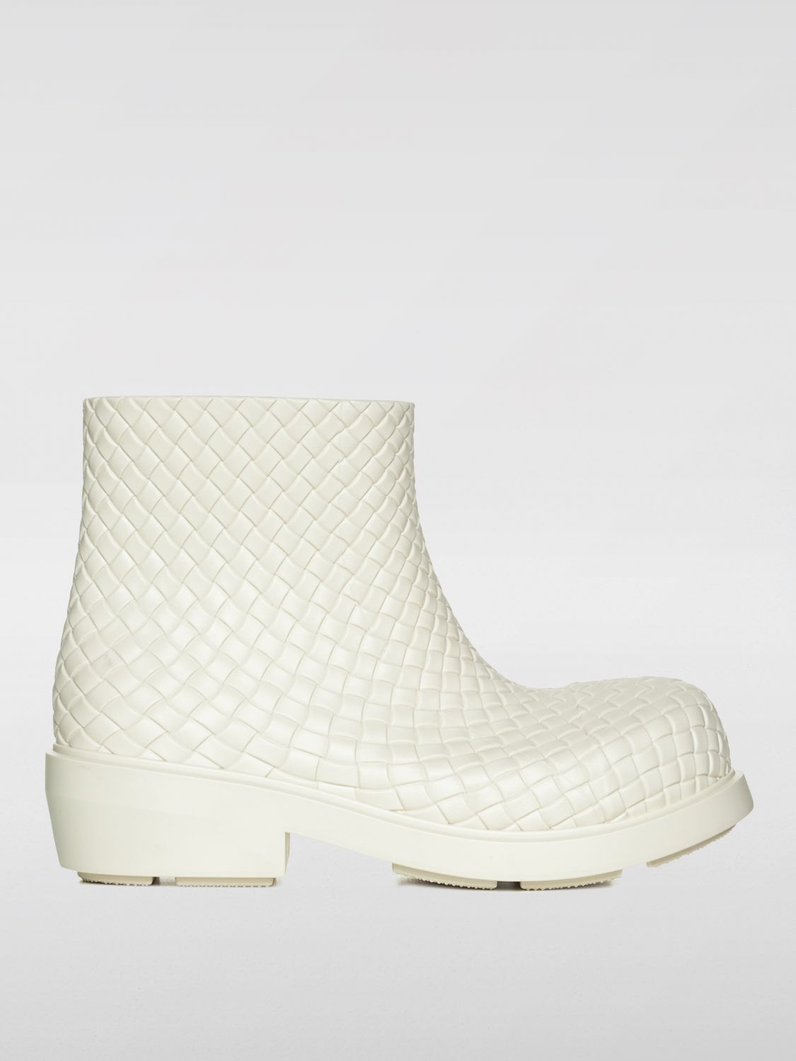 Shop Bottega Veneta Flat Ankle Boots  Woman Color White