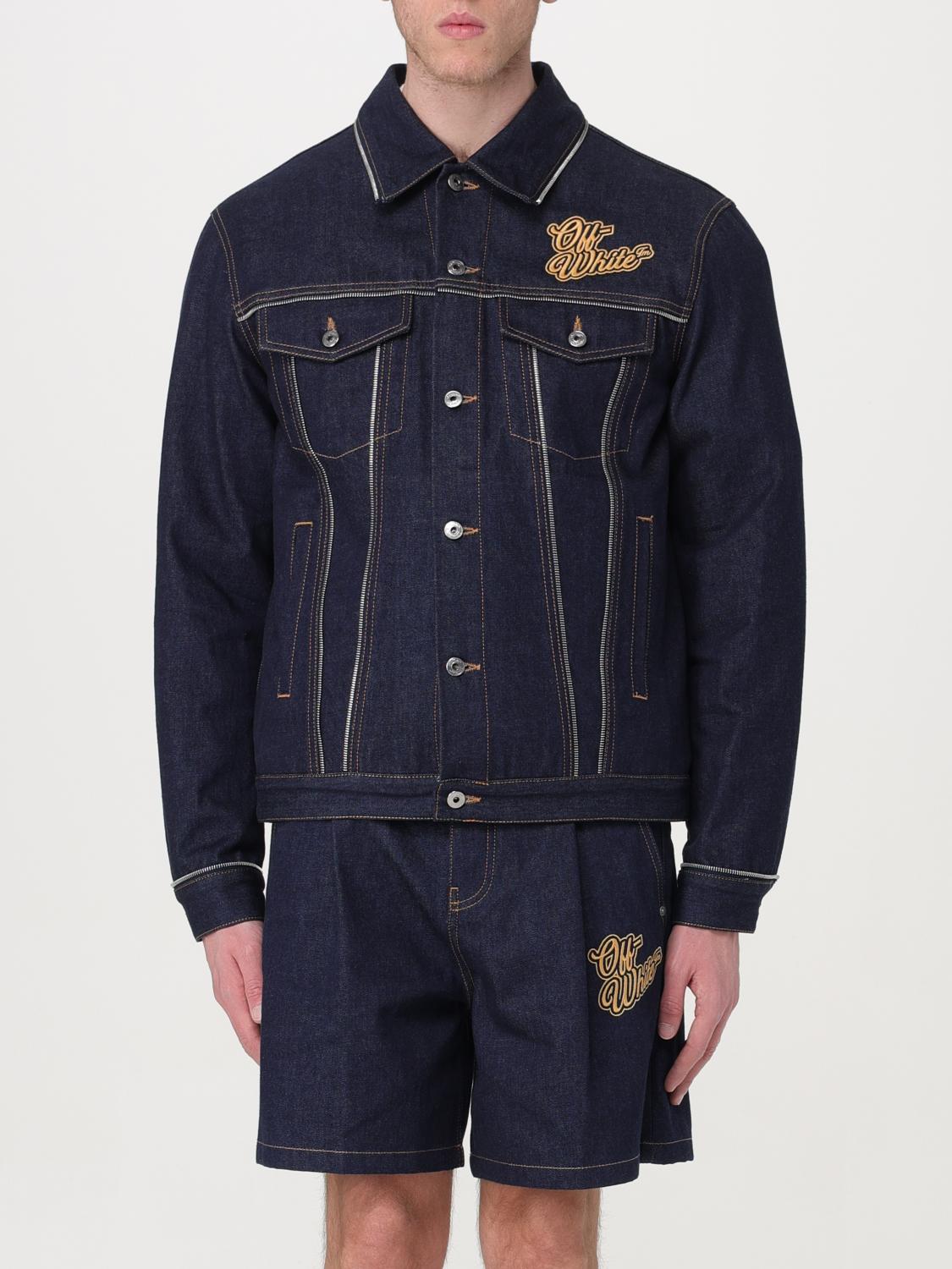 Off-white 90's Logo Skate Denim Jacket In Blue