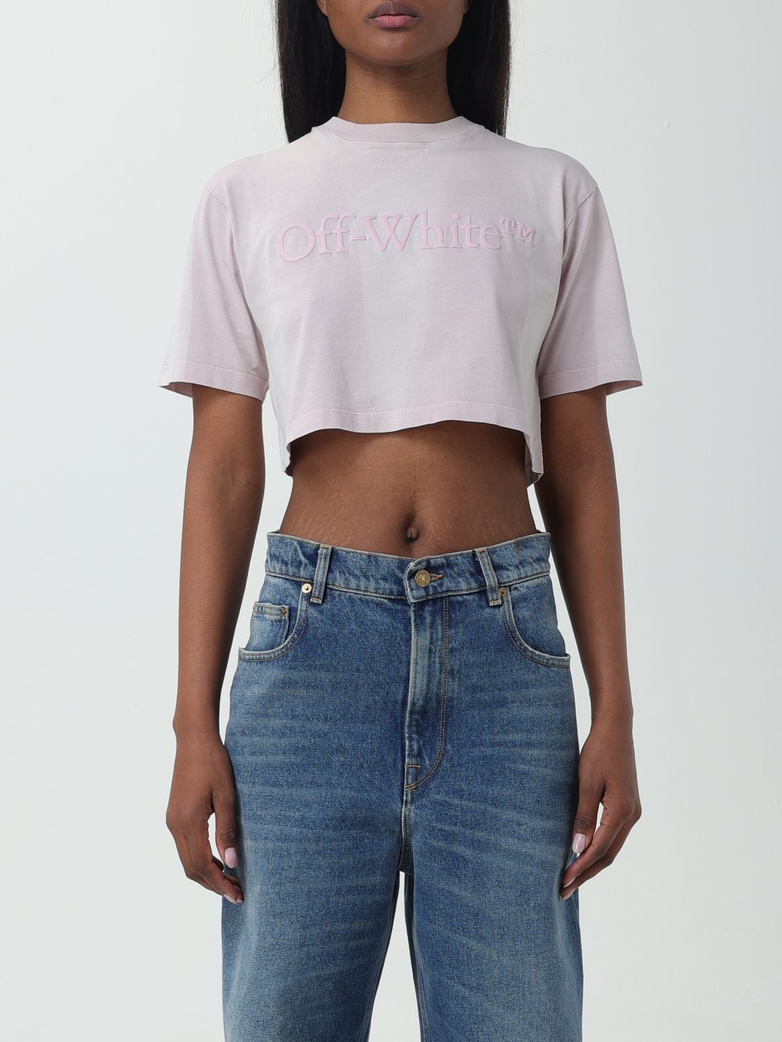 Shop Off-white T-shirt  Woman Color Pink