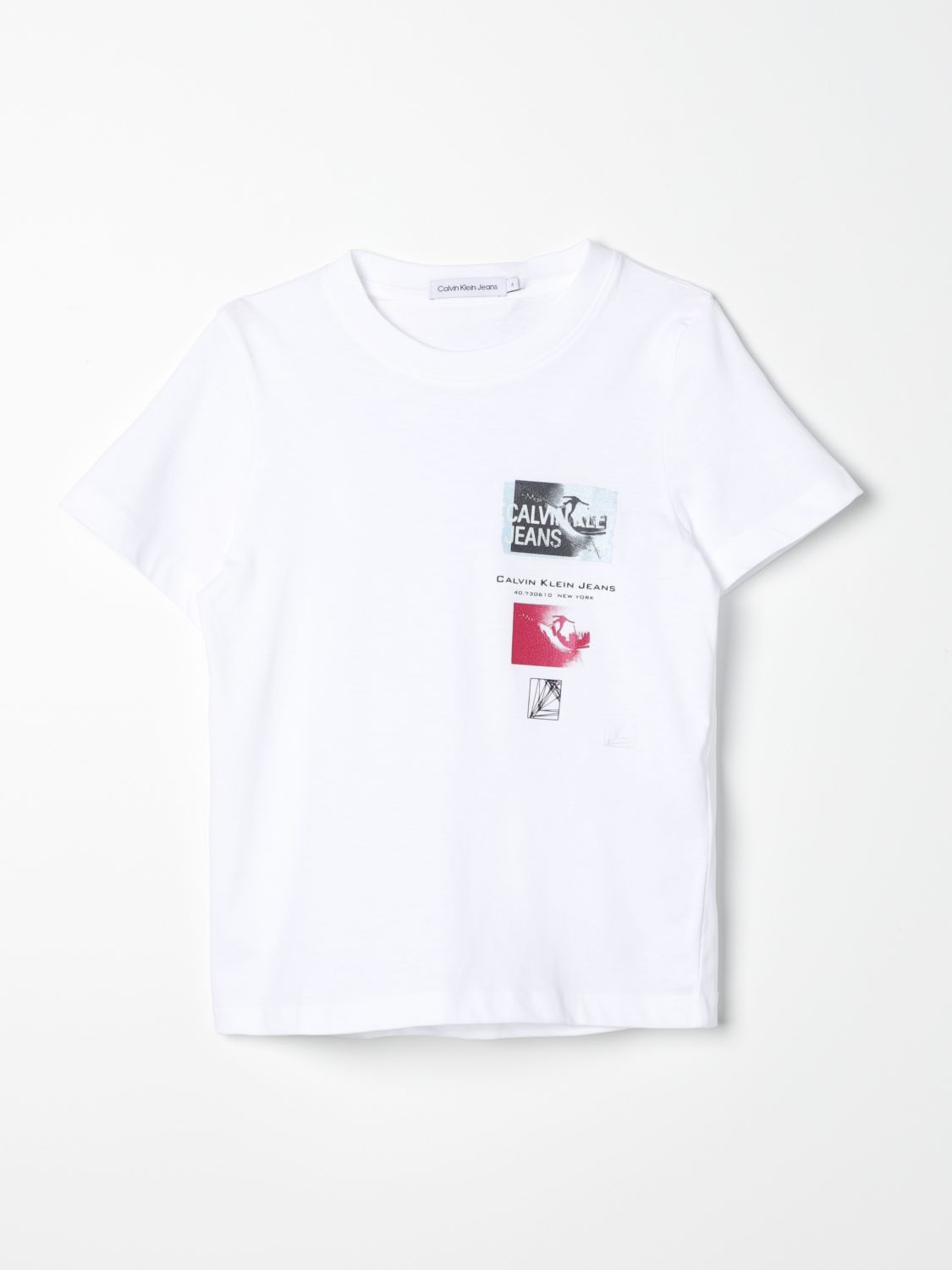 Shop Ck Jeans T-shirt Calvin Klein Kids Color White
