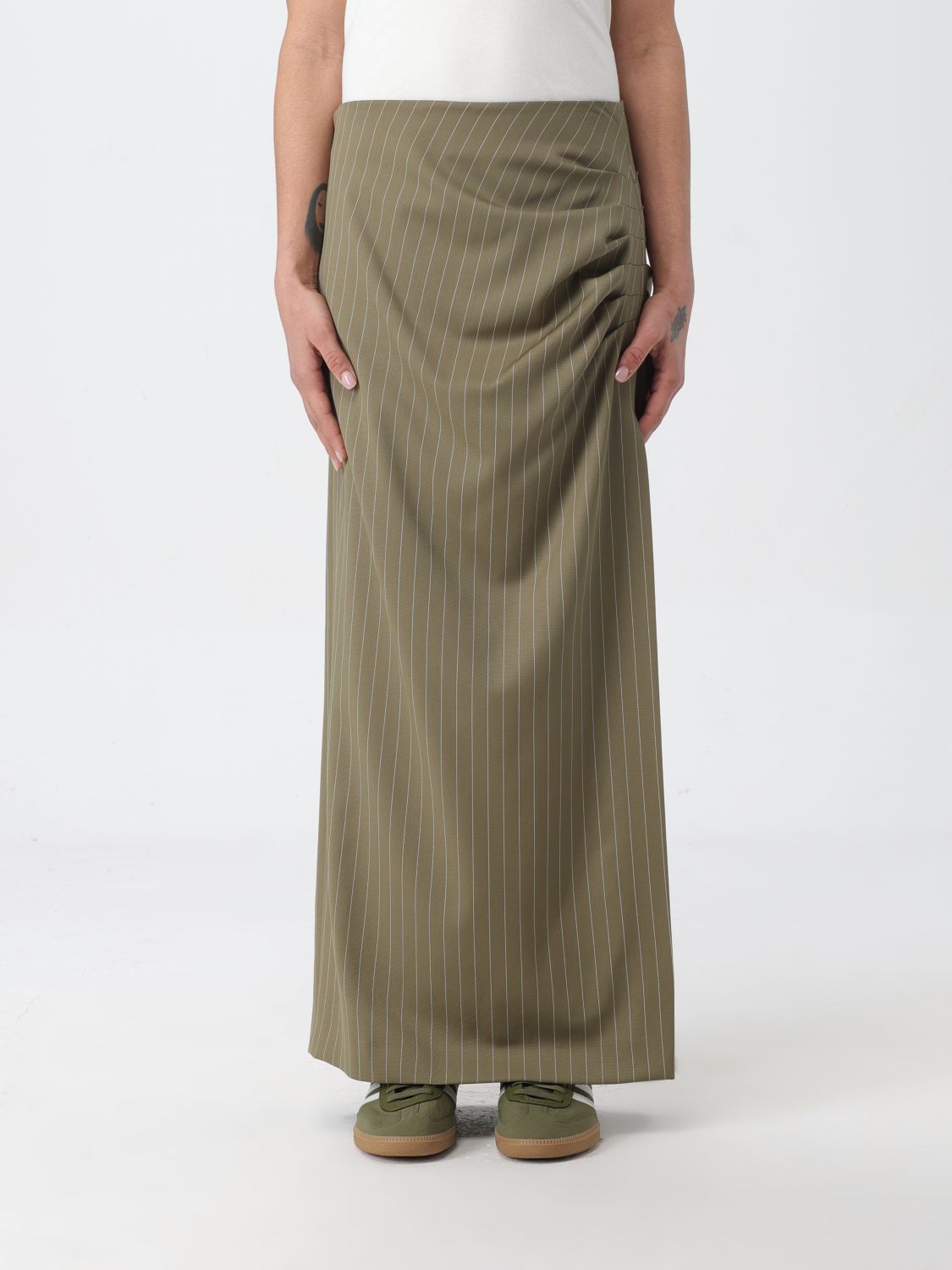 Shop Msgm Skirt  Woman Color Green