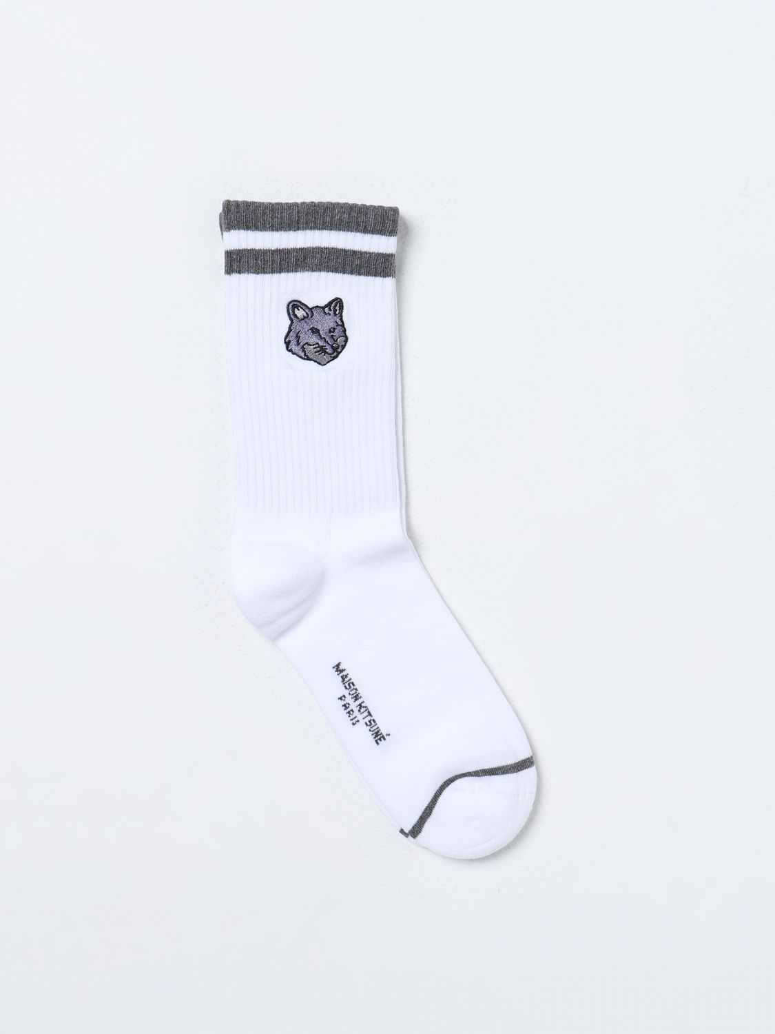 Shop Maison Kitsuné Socks  Men Color White