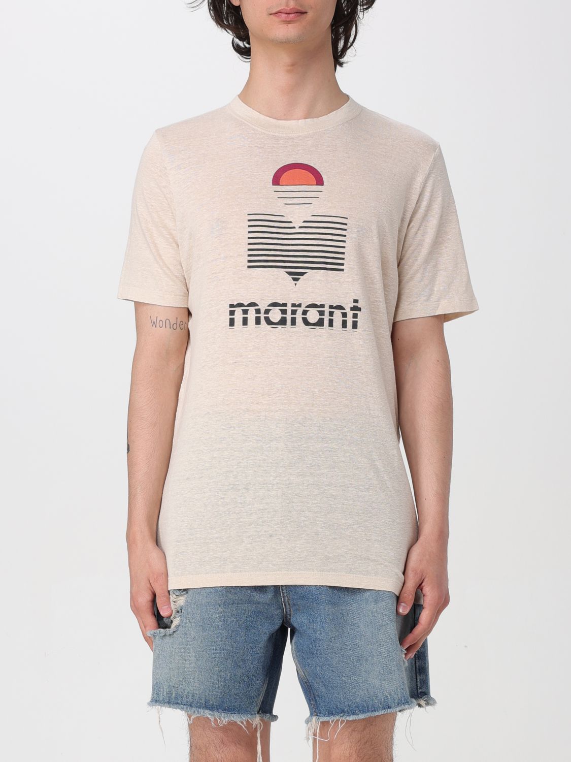 Shop Isabel Marant T-shirt  Men Color Beige