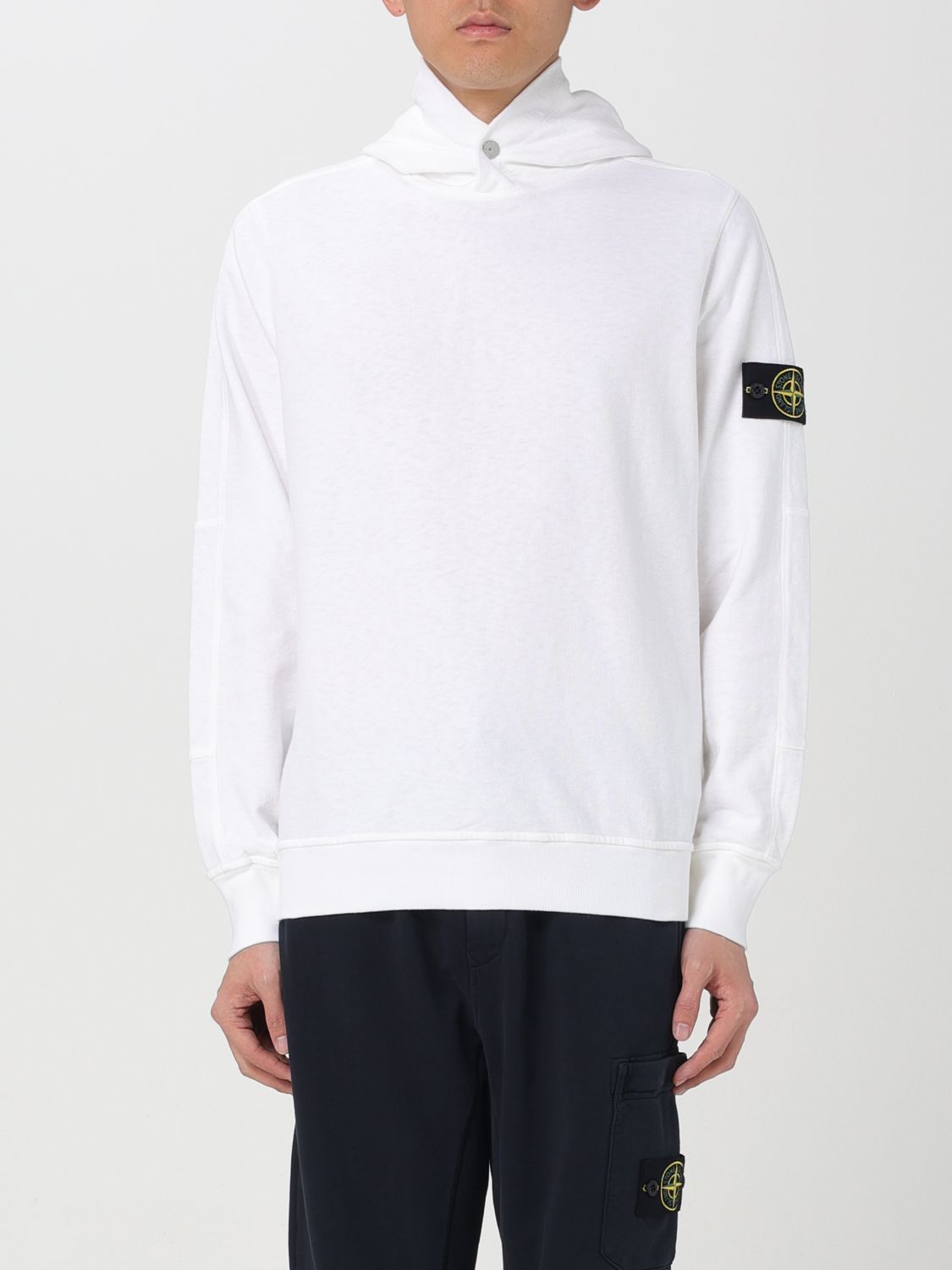 Stone island cheap white hoodie