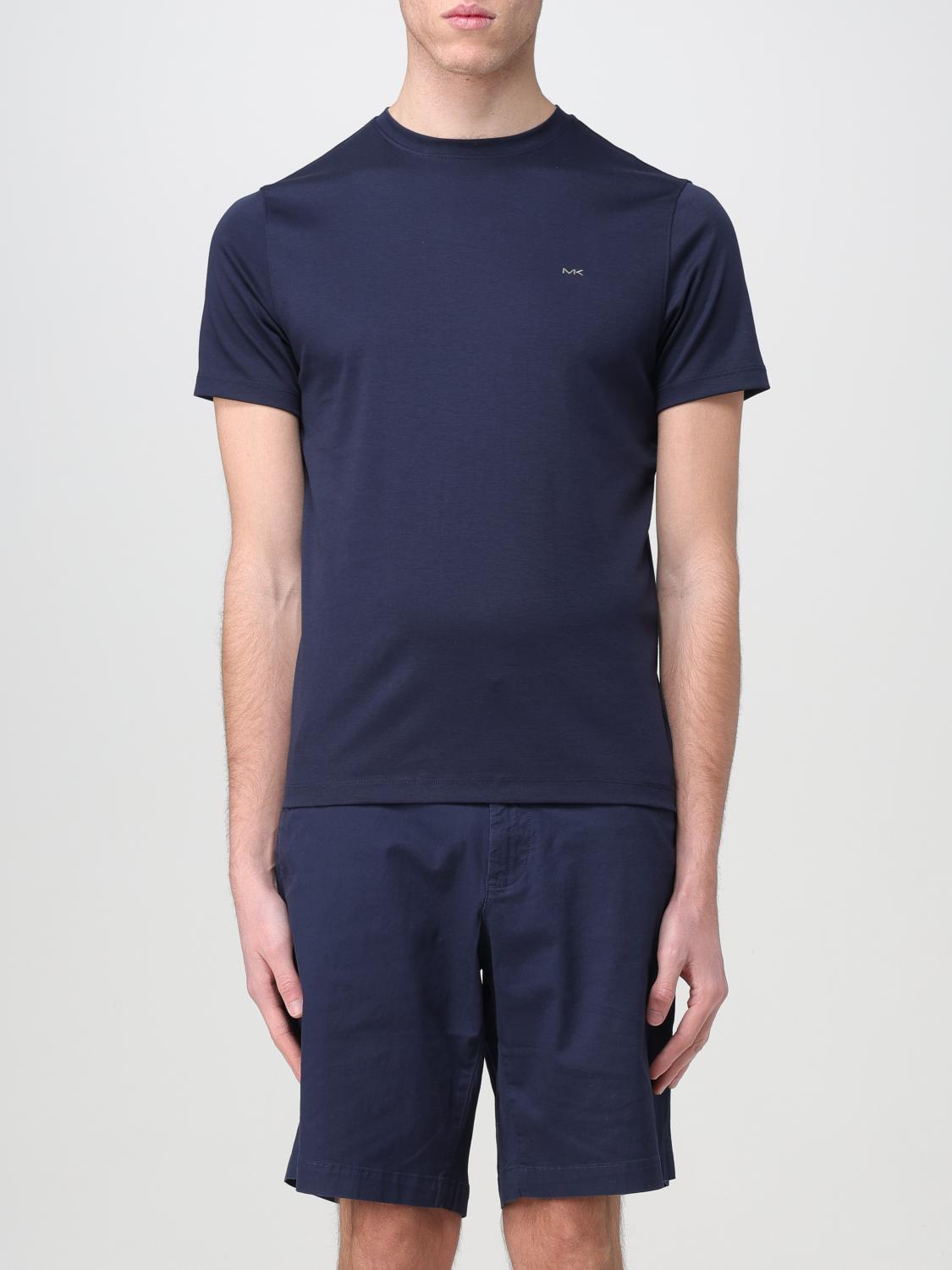 Michael Kors Logo Embroidered Crewneck T-shirt In Blue