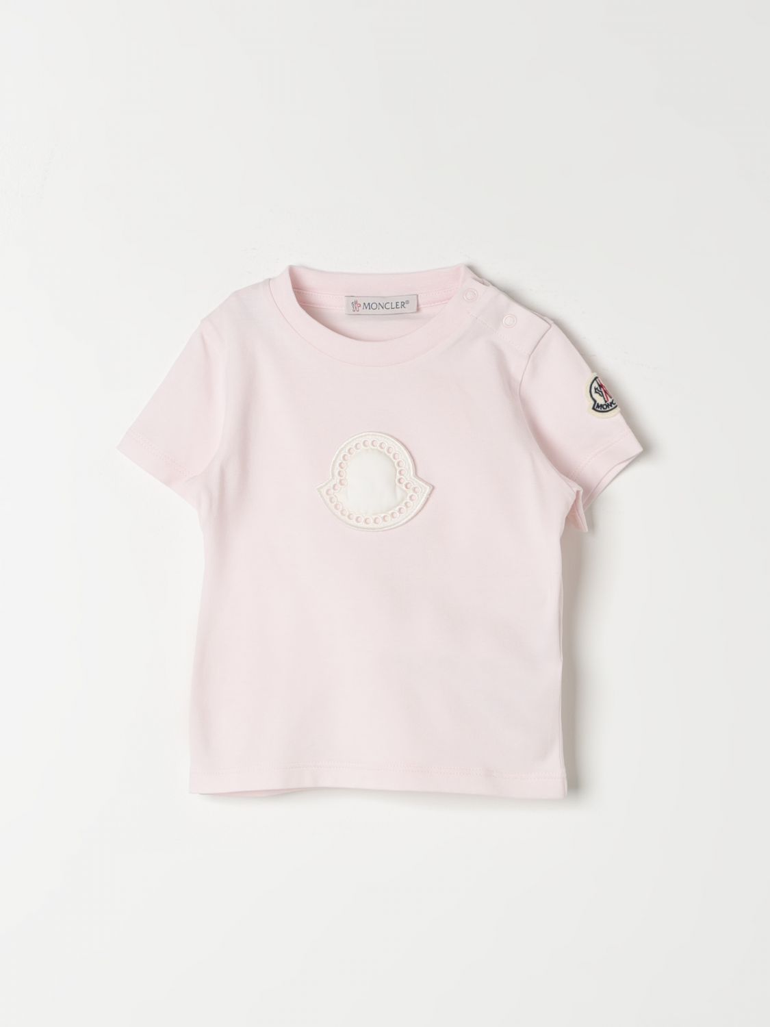 Shop Moncler T-shirt  Kids Color Pink