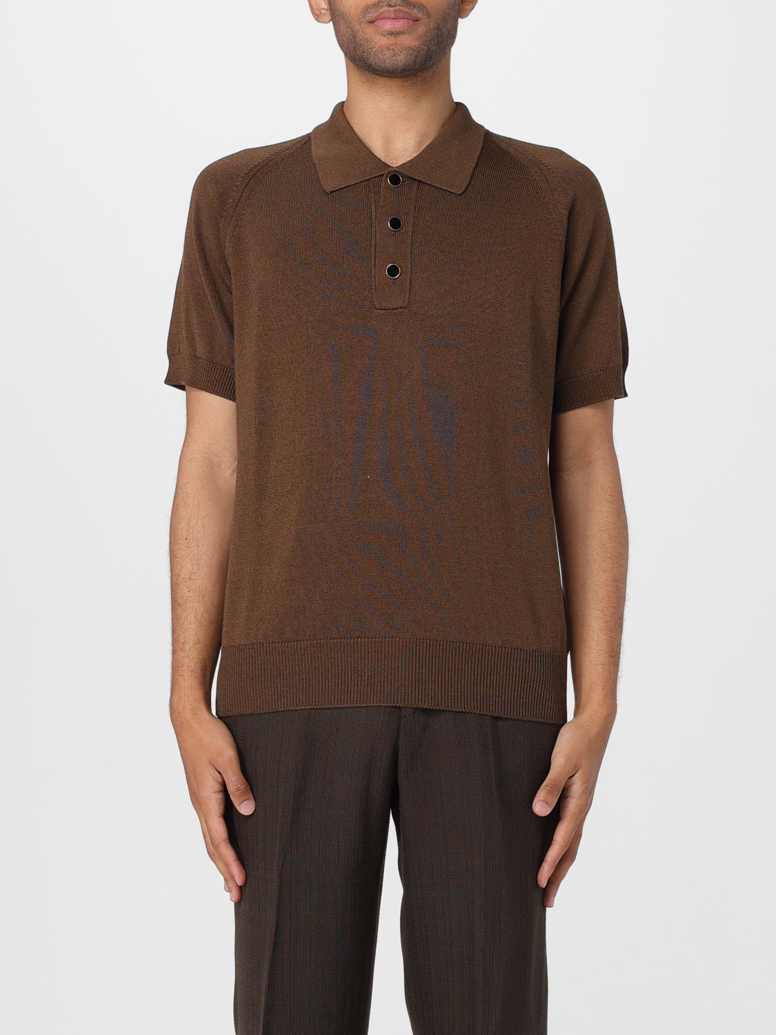 Shop Lardini Polo Shirt  Men Color Brown