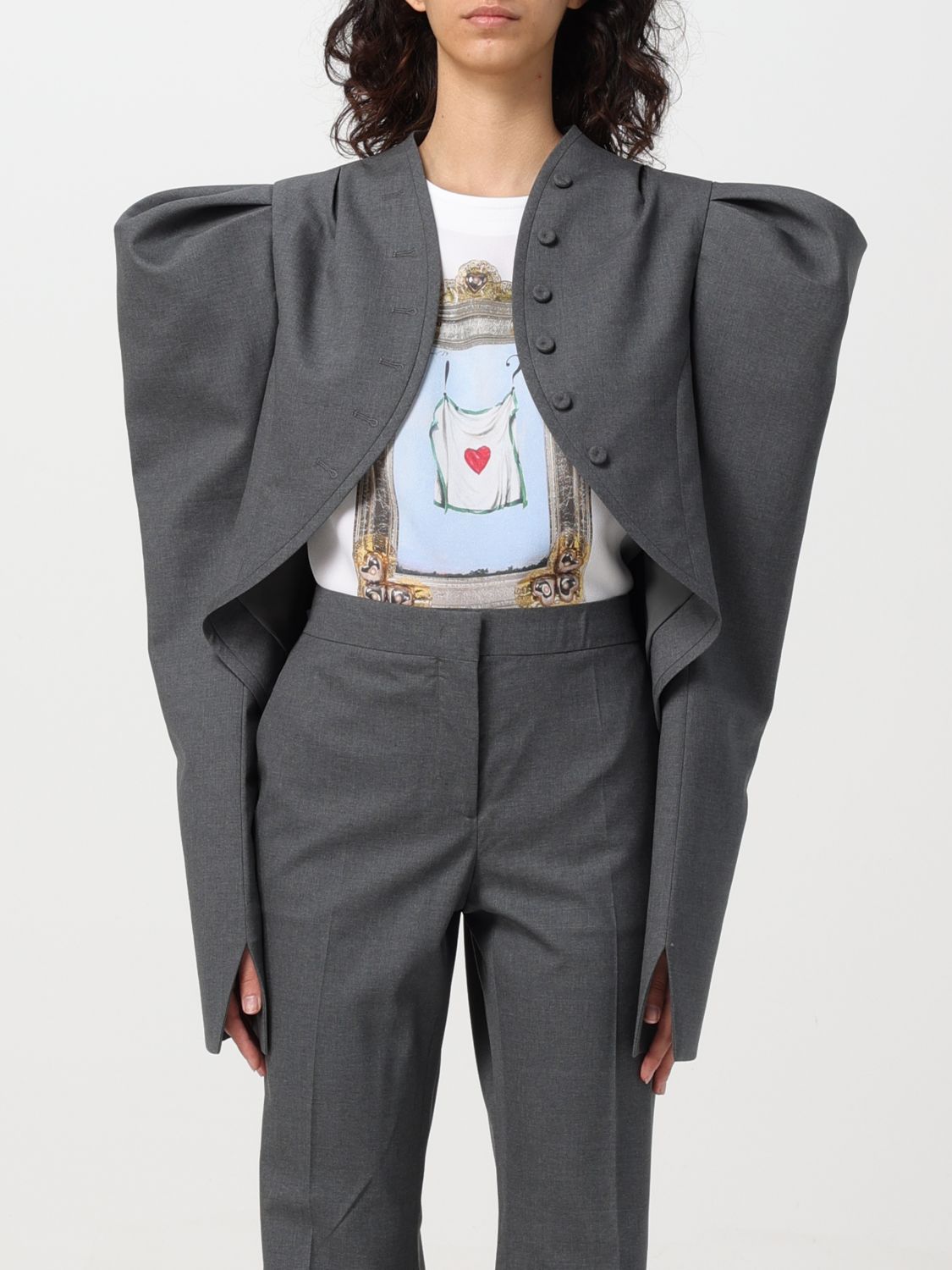 Shop Moschino Couture Jacket  Woman Color Grey