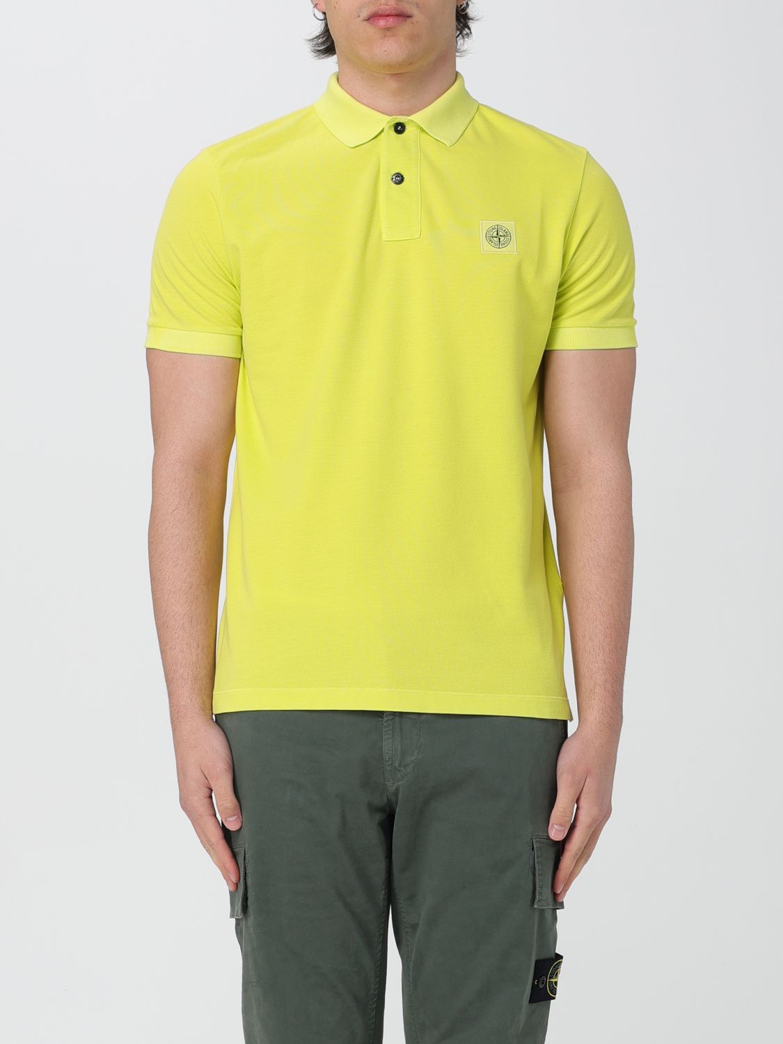 Shop Stone Island Polo Shirt  Men Color Yellow