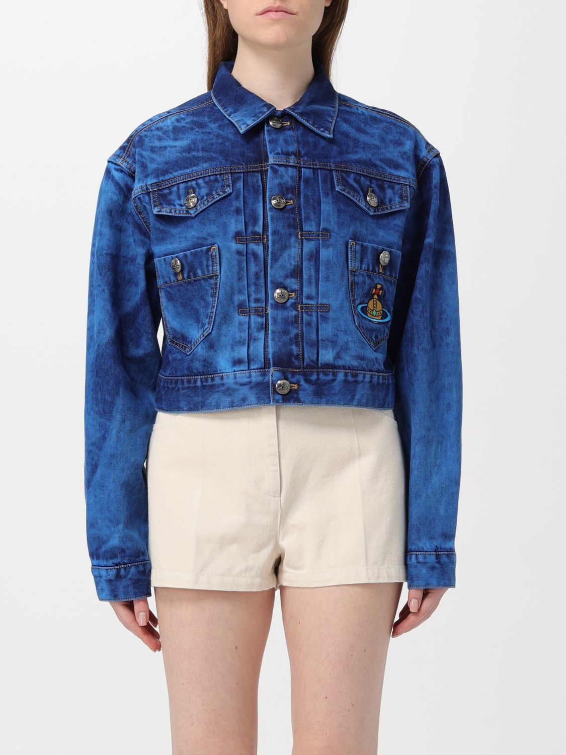 Shop Vivienne Westwood Jacket  Woman Color Blue