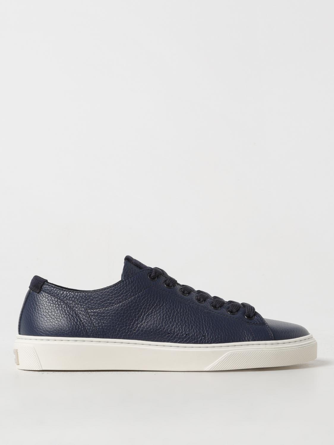 Woolrich Leather Lace-up Sneakers In Blue