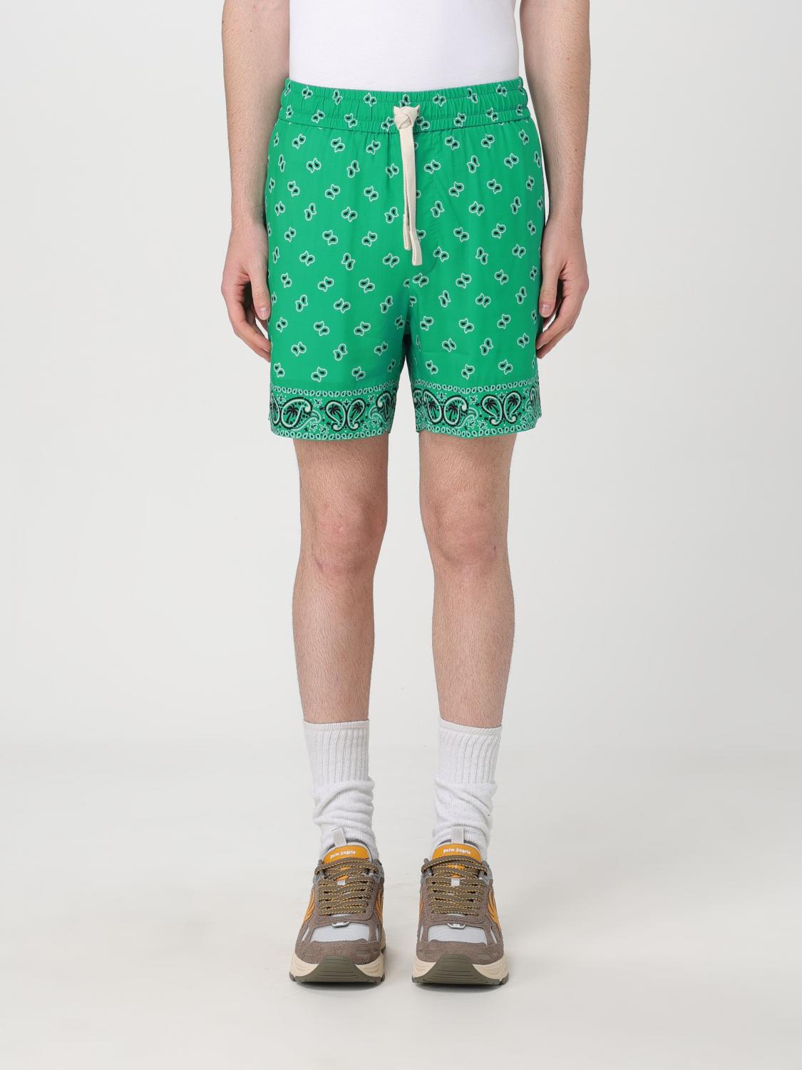 Palm Angels Paisley Print Swim Shorts In Green