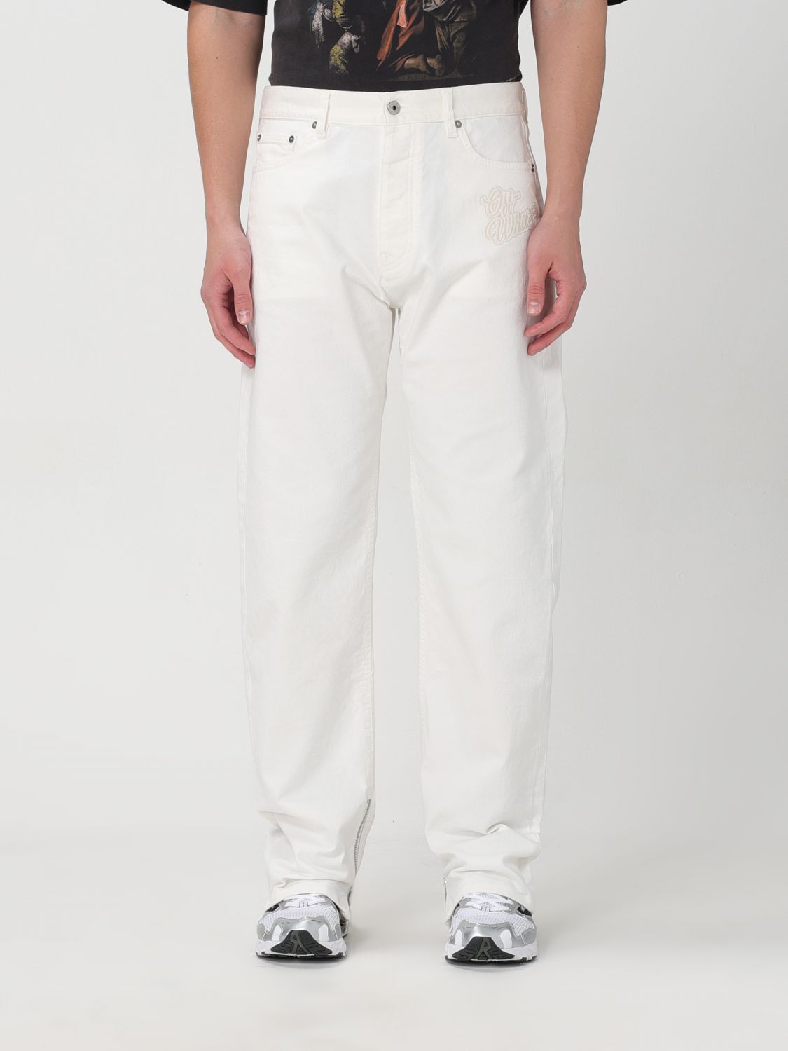 Shop Off-white Jeans  Men Color White