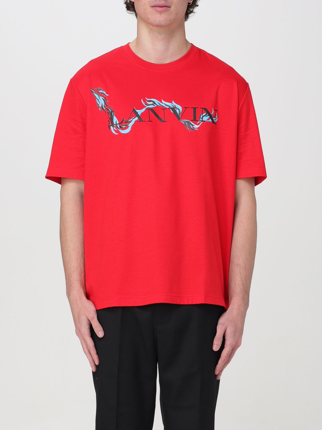 Shop Lanvin T-shirt  Men Color Red