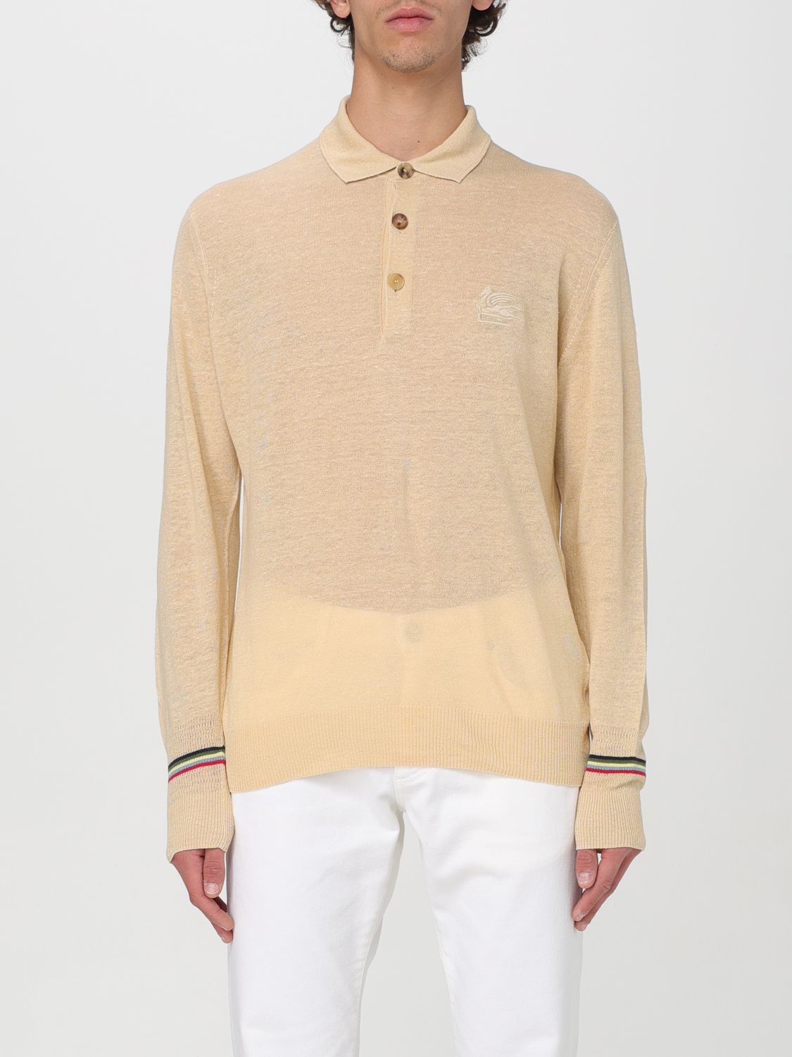 Shop Etro Polo Shirt  Men Color Beige