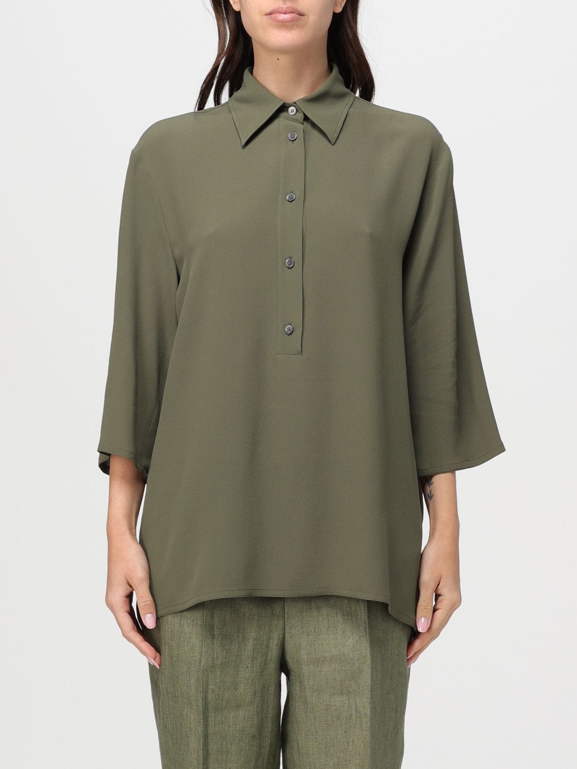 Shop Slowear Shirt  Woman Color Green