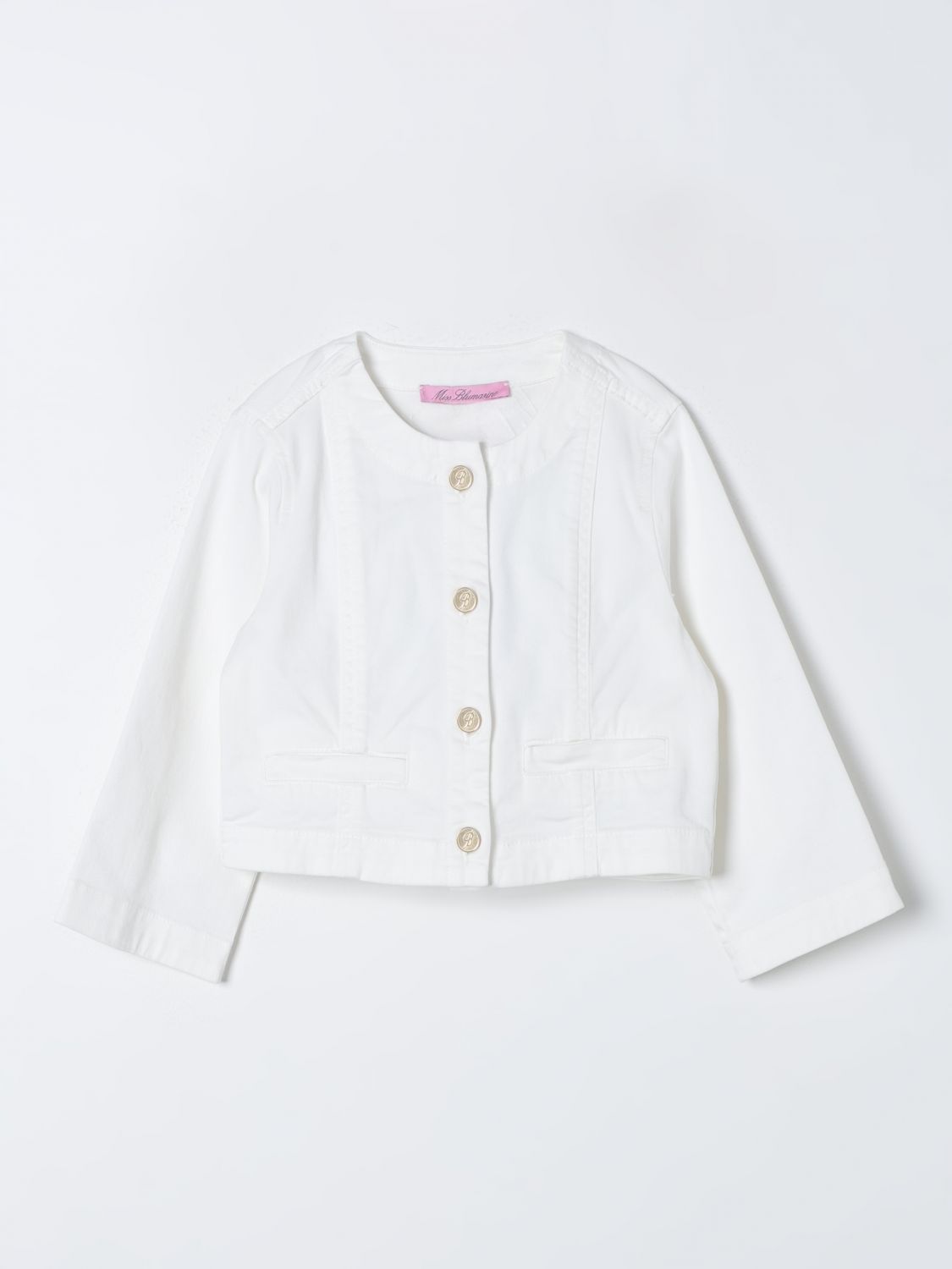Shop Miss Blumarine Jacket  Kids Color White