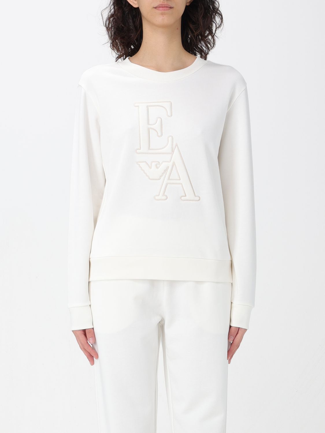 Shop Emporio Armani Sweatshirt  Woman Color White