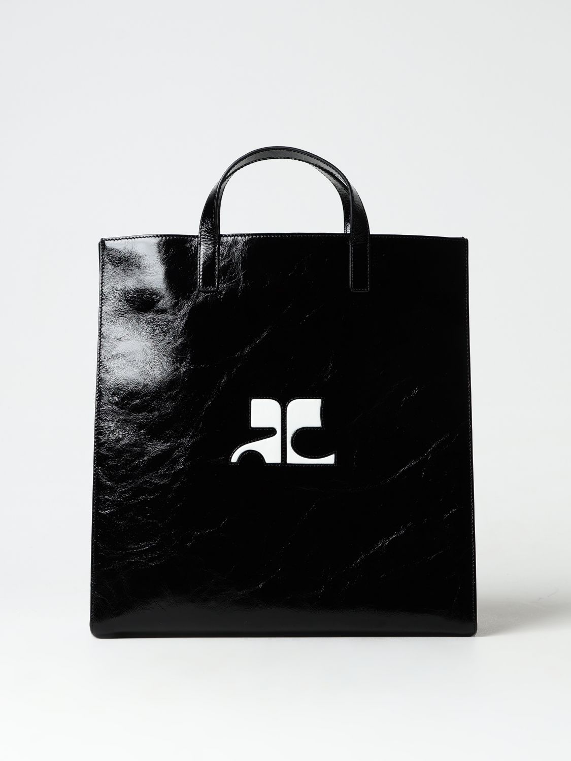 Shop Courrèges Tote Bags  Woman Color Black